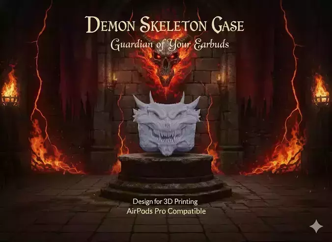 Deamon Skeleton Airpod Pro Case 3D Model   3D print model