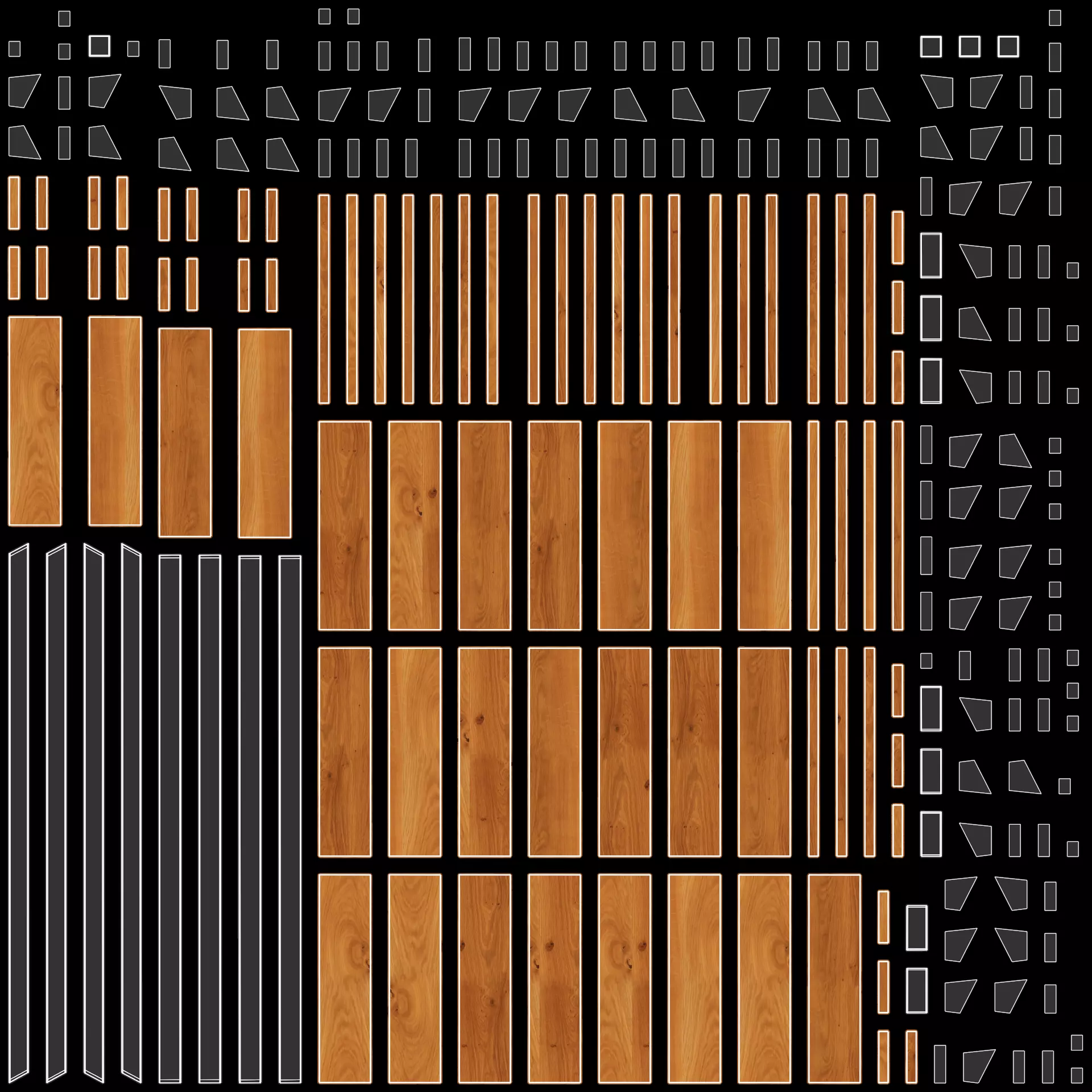 Straight Staircase V3 - Wooden Interior Stairs Low-poly 3D model_6
