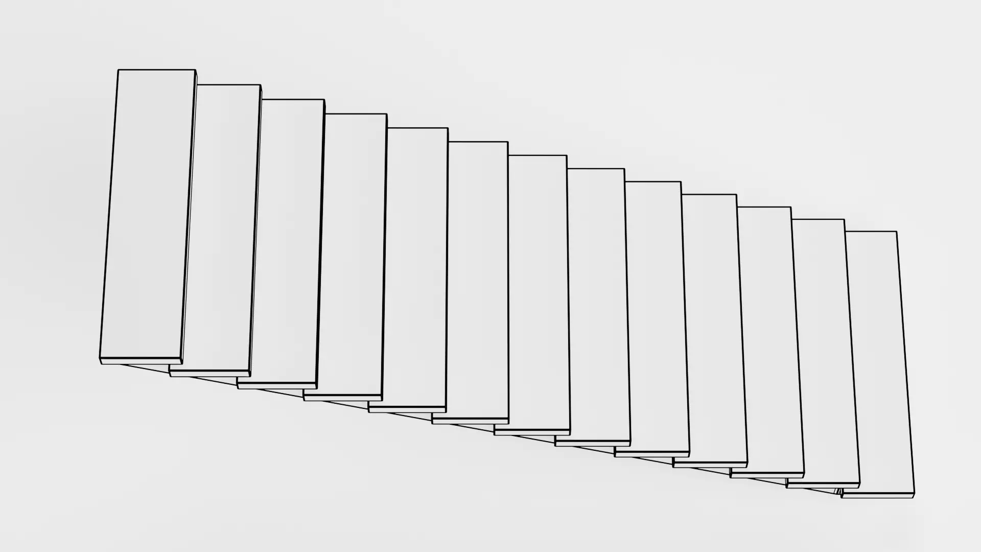 Straight Staircase V3 - Wooden Interior Stairs Low-poly 3D model_9