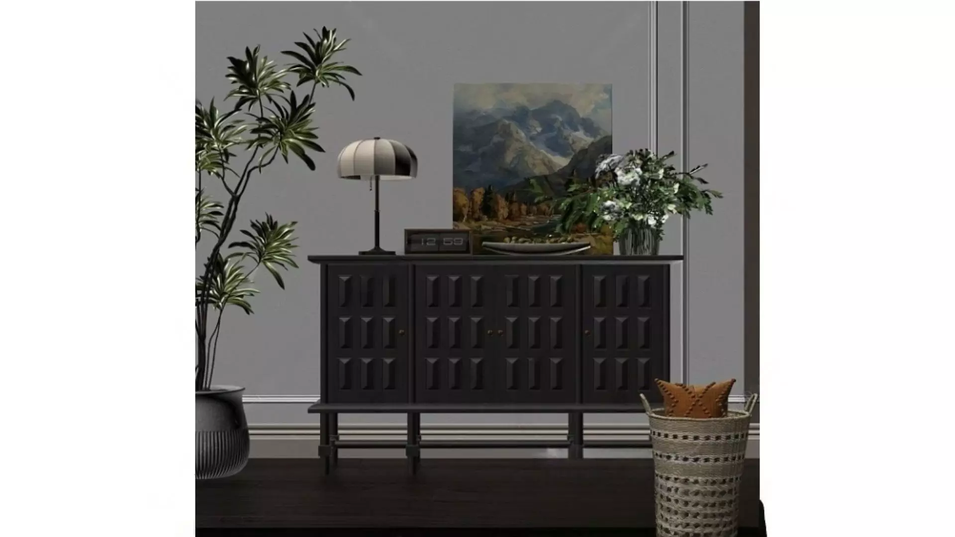 Vintage Home Furnishings Low-poly 3D model_1