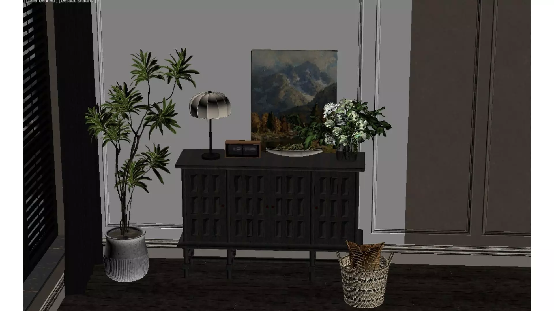 Vintage Home Furnishings Low-poly 3D model_4