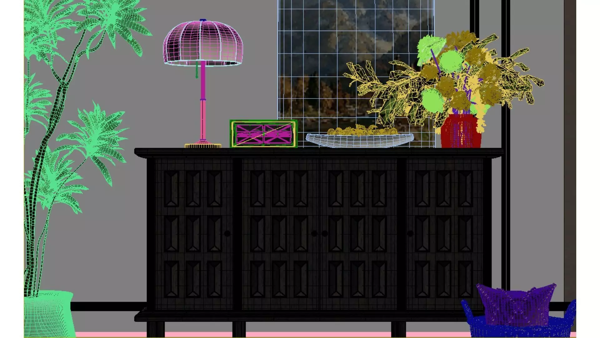 Vintage Home Furnishings Low-poly 3D model_5