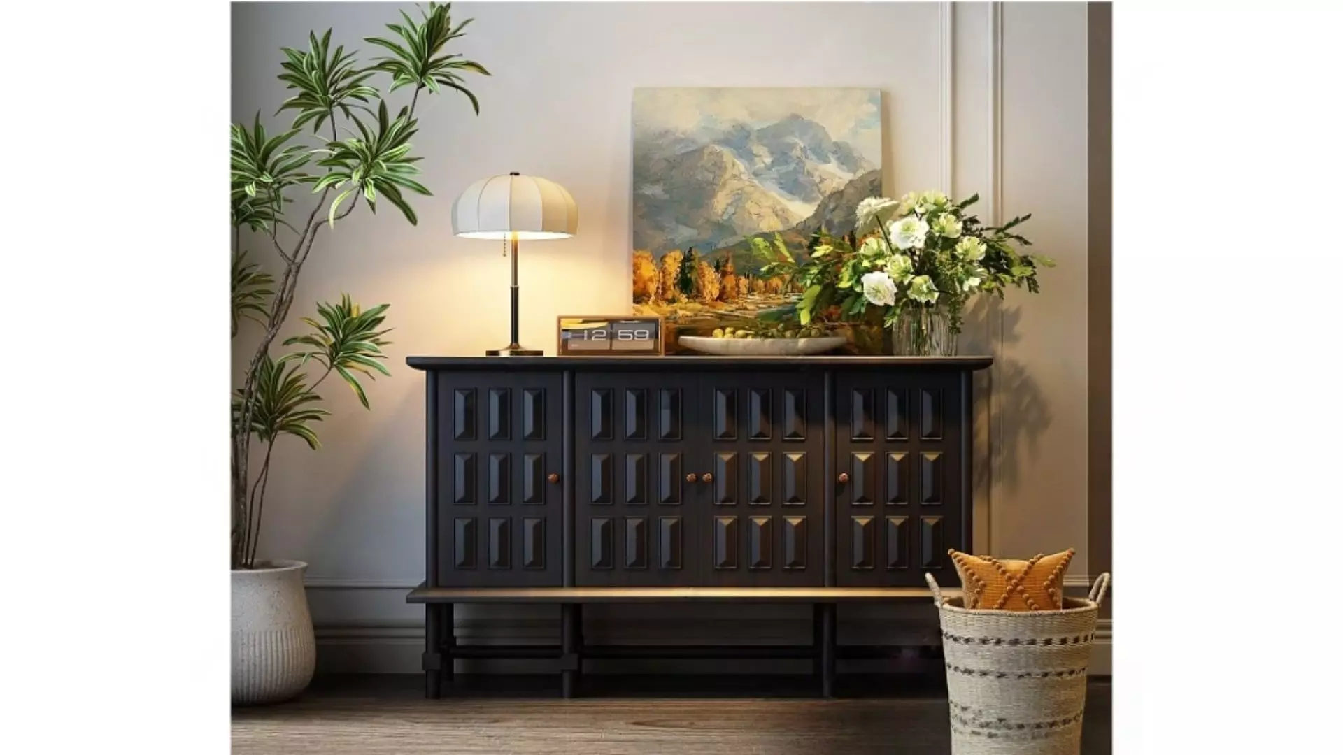 Vintage Home Furnishings Low-poly 3D model_0