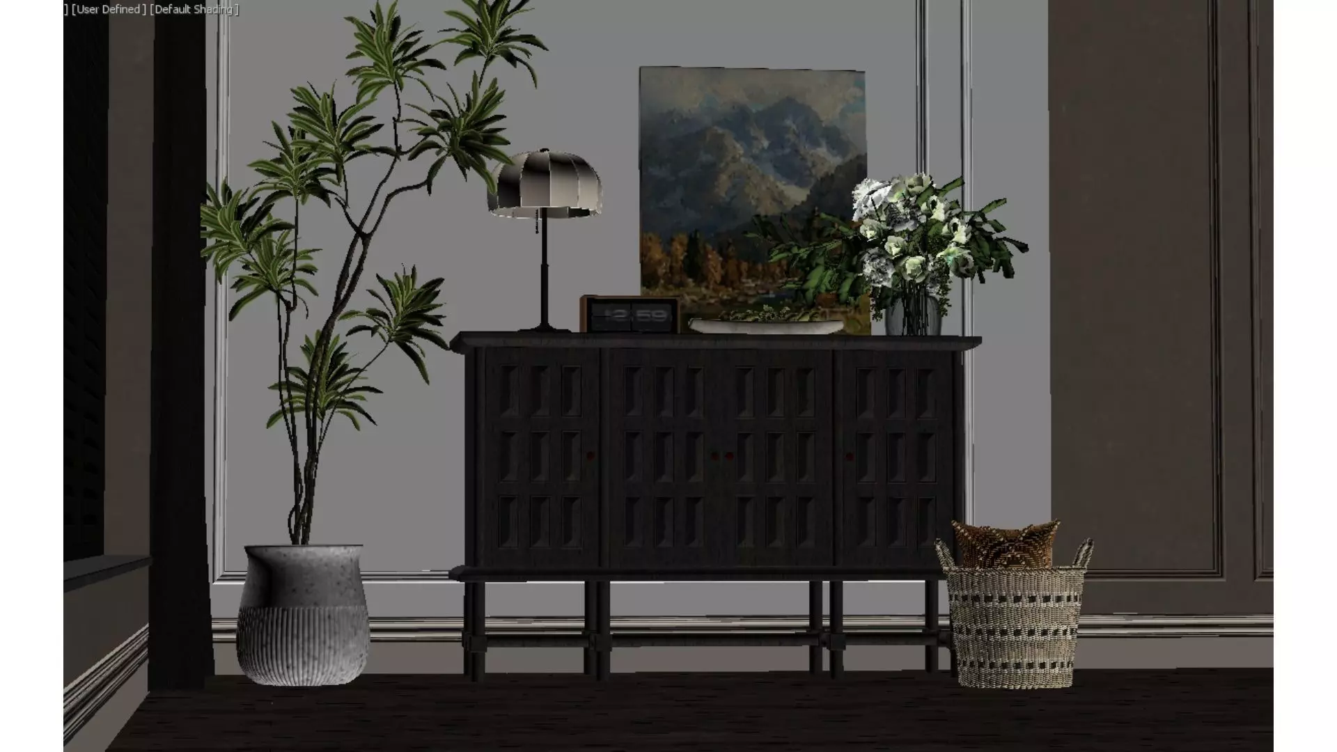 Vintage Home Furnishings Low-poly 3D model_3