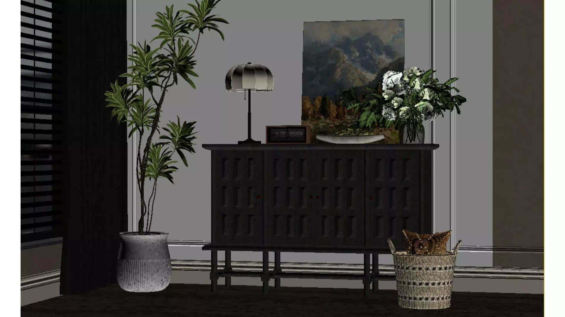 Vintage Home Furnishings Low-poly 3D model_2