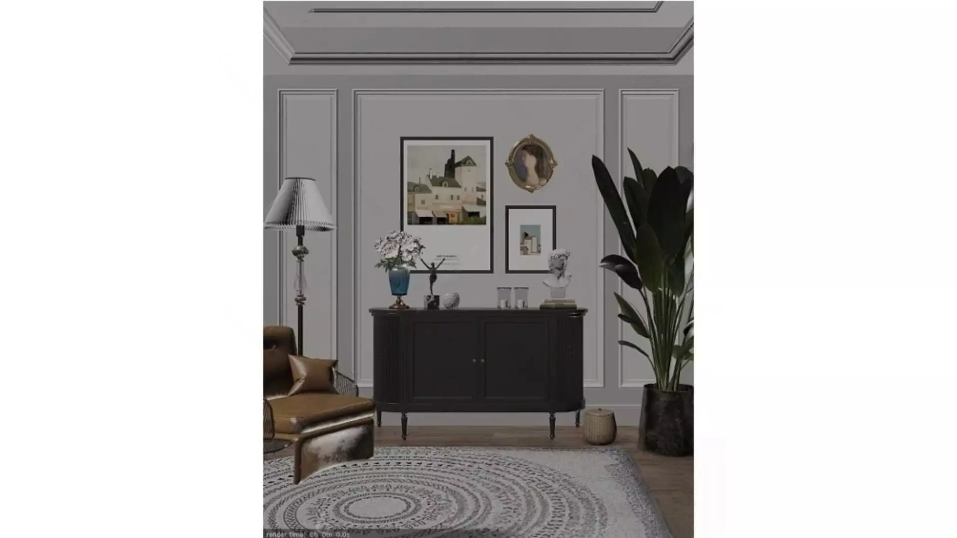 French Retro Style 3D model_1