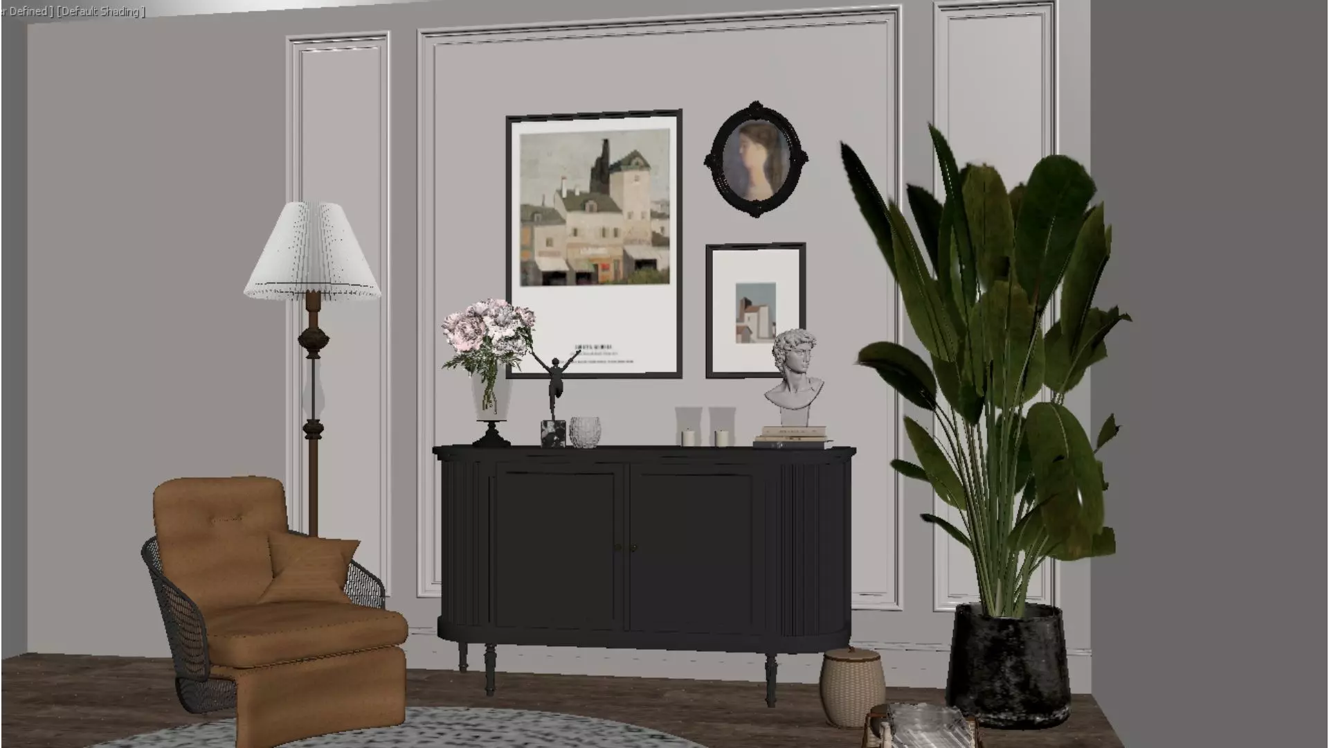 French Retro Style 3D model_2