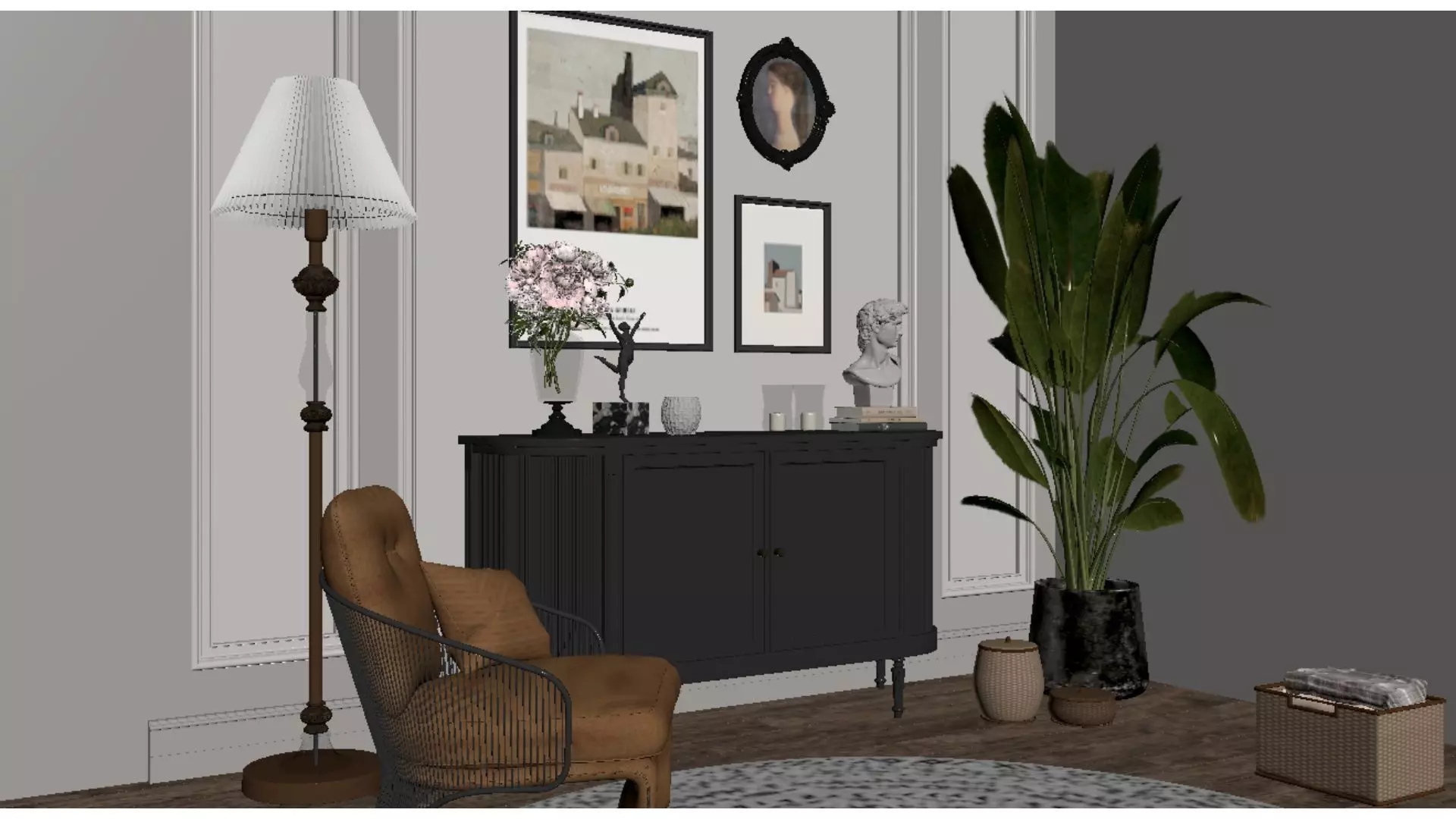 French Retro Style 3D model_4