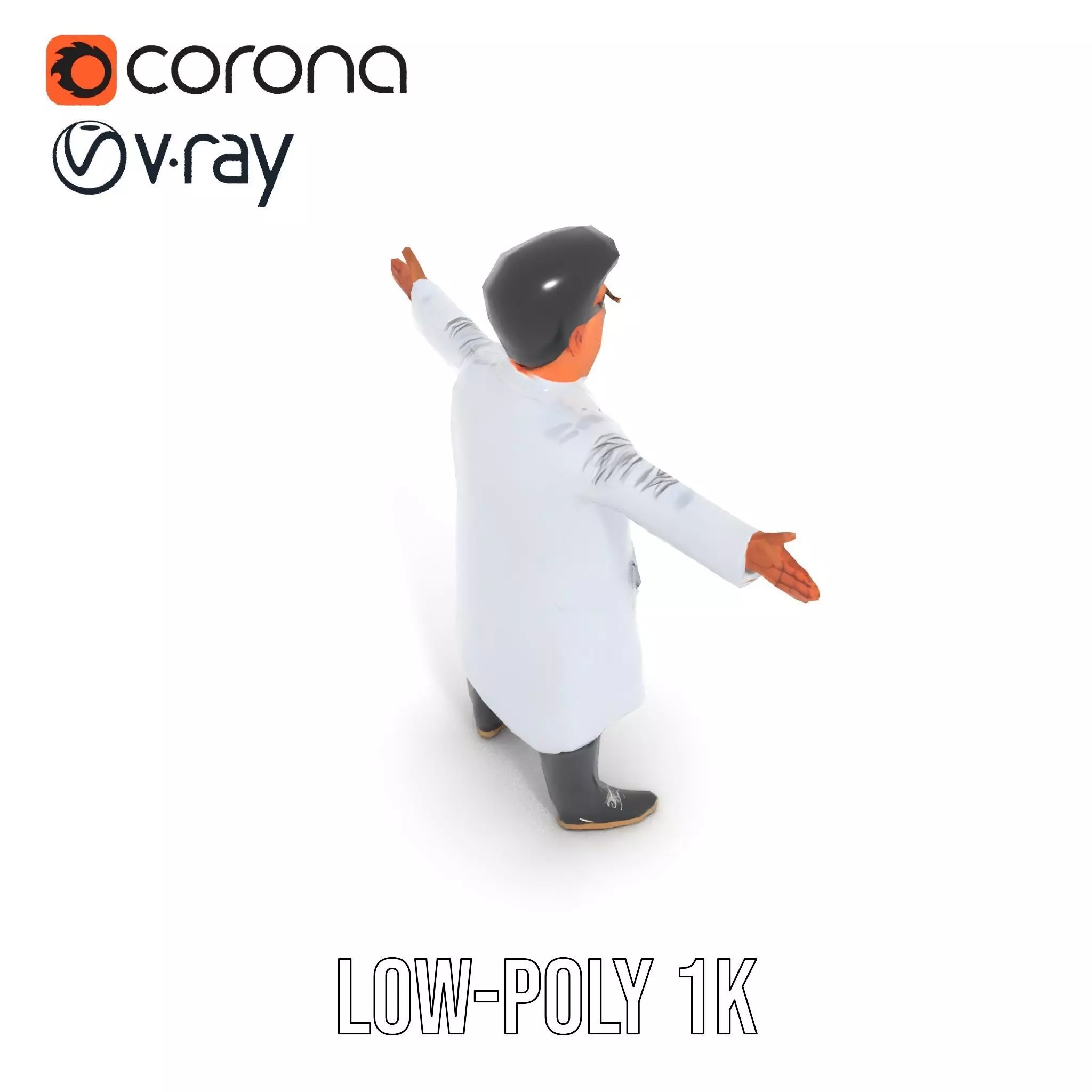 Professional Scientist model pack Low-poly 3D model_10
