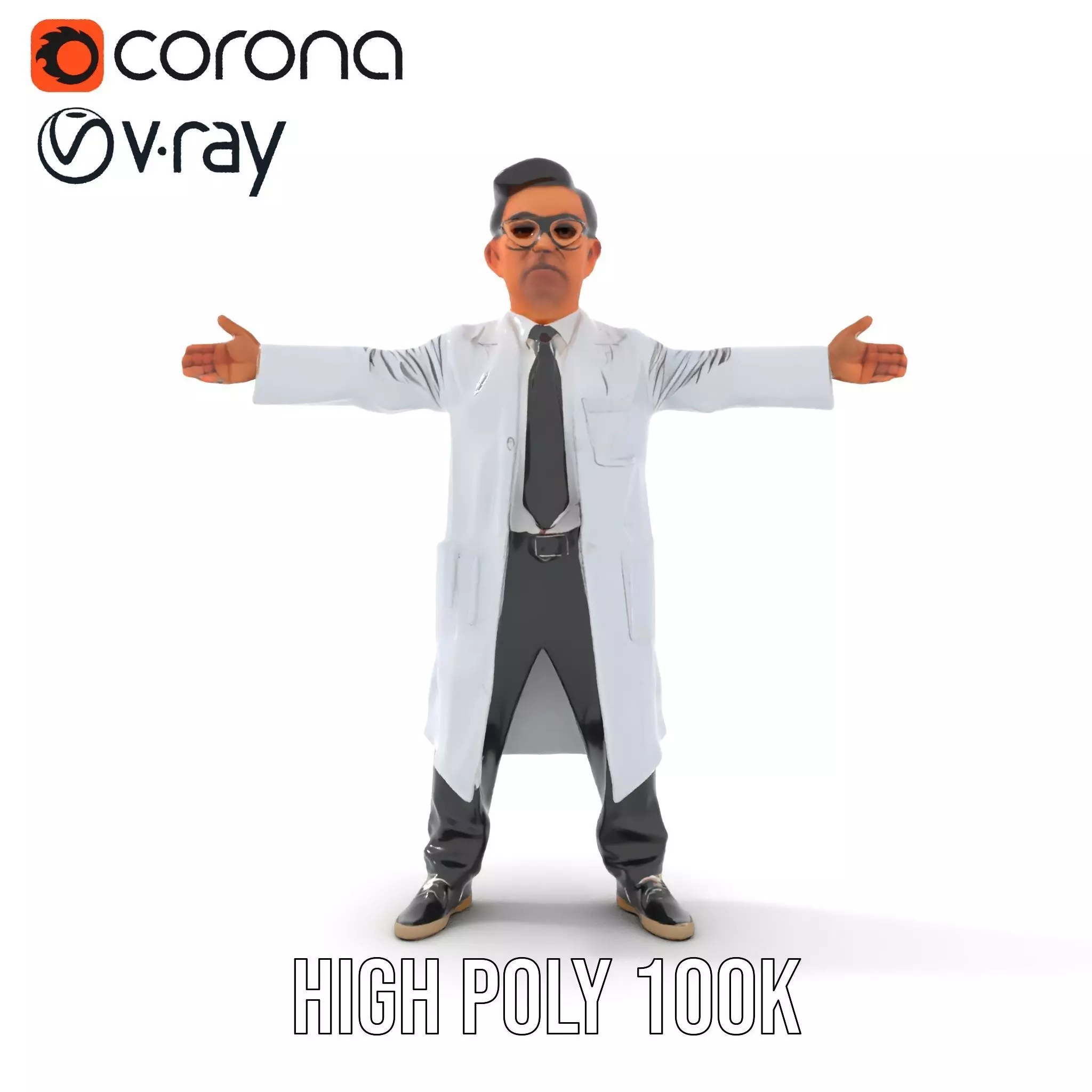 Professional Scientist model pack Low-poly 3D model_24