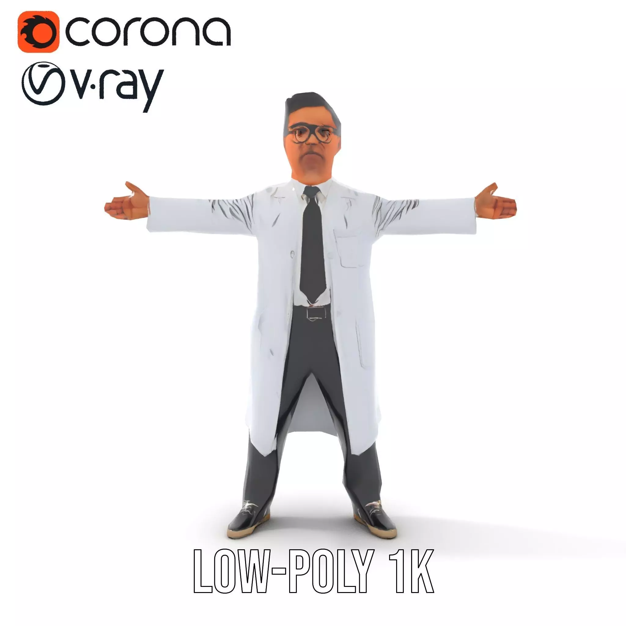 Professional Scientist model pack Low-poly 3D model_20