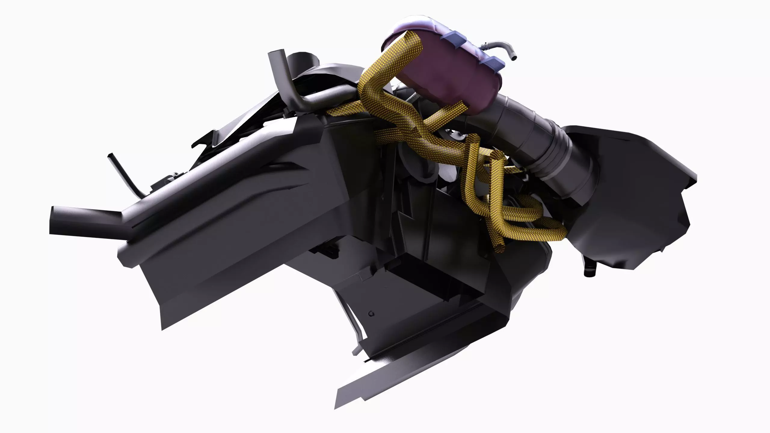 Roush 5L Supercharged V8 Engine Low-poly 3D model_5