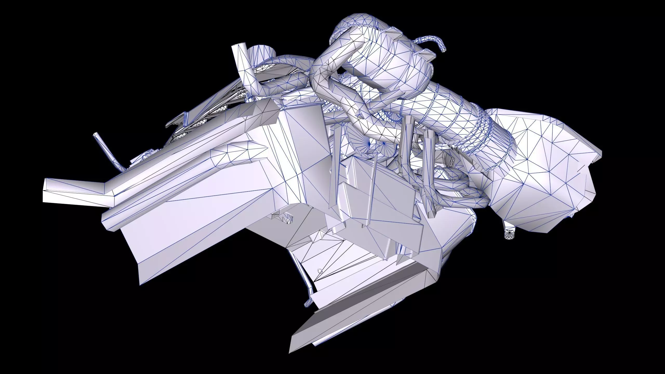 Roush 5L Supercharged V8 Engine Low-poly 3D model_17