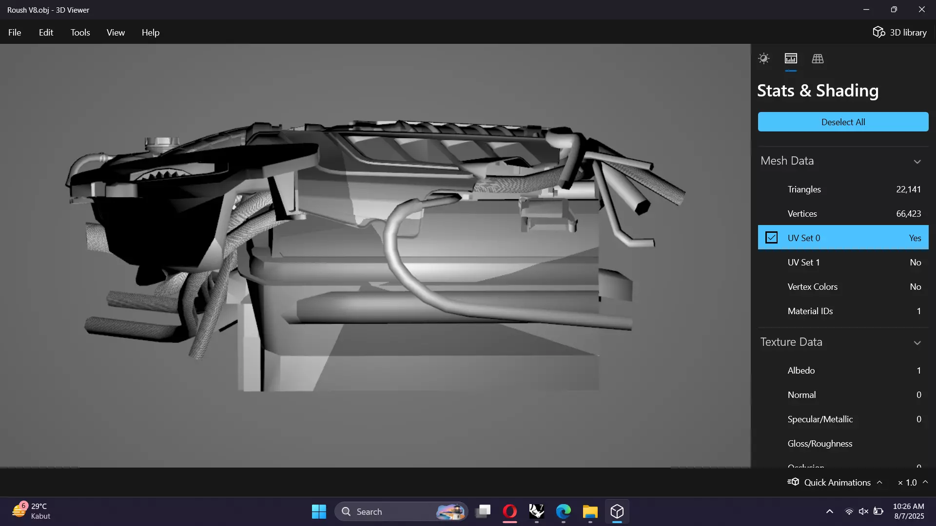 Roush 5L Supercharged V8 Engine Low-poly 3D model_20