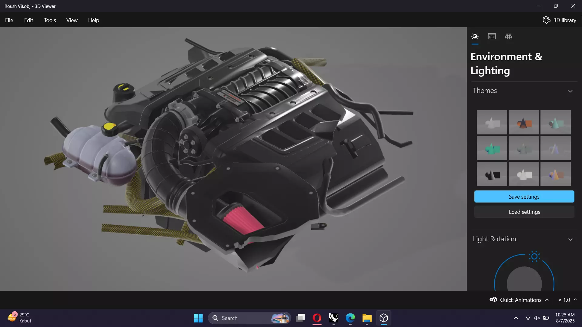 Roush 5L Supercharged V8 Engine Low-poly 3D model_18