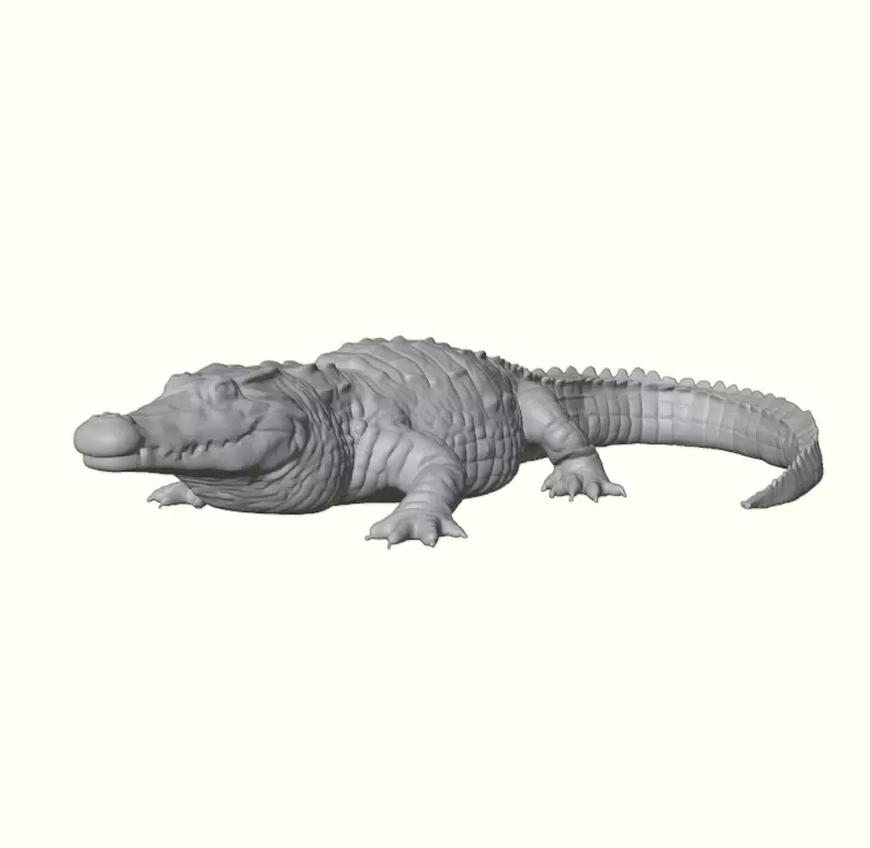 Crocodile Figurine 3D print model_2