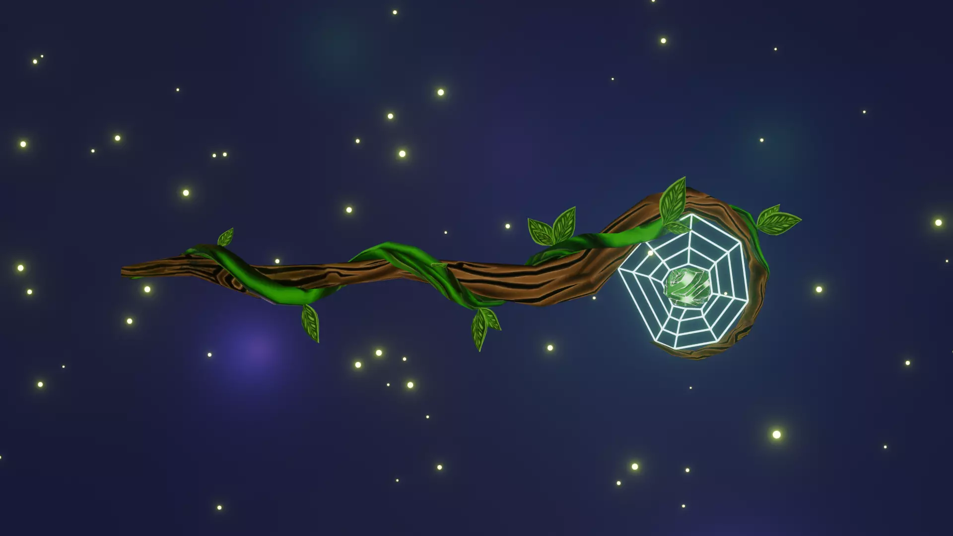 Druid Staff Stylized Low-poly 3D model_0