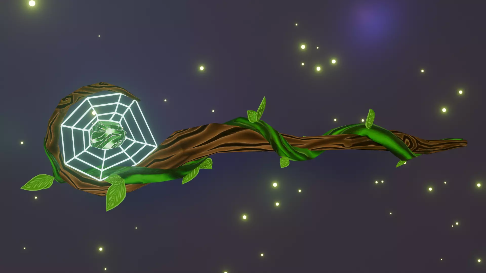 Druid Staff Stylized Low-poly 3D model_4