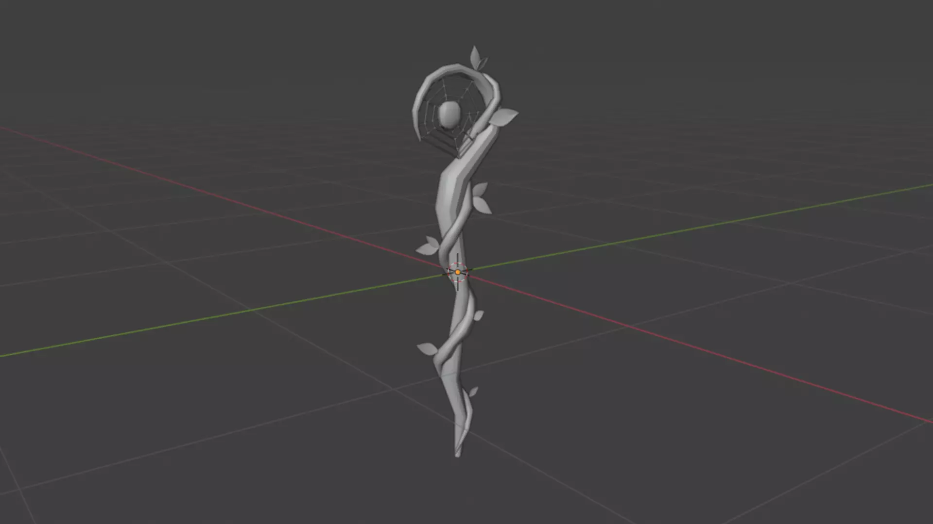 Druid Staff Stylized Low-poly 3D model_10