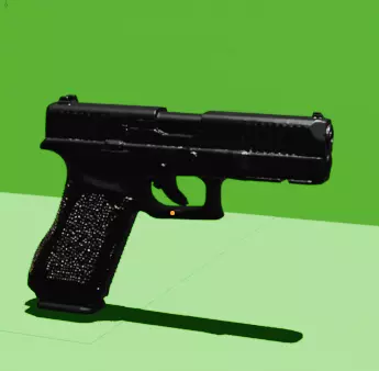 Pistolet militaire noir realiste Low-poly 3D model