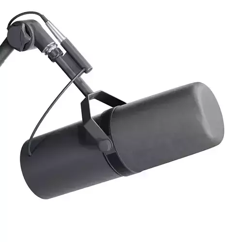 Microphone and mounting arm Rigged Low-poly 3D model
