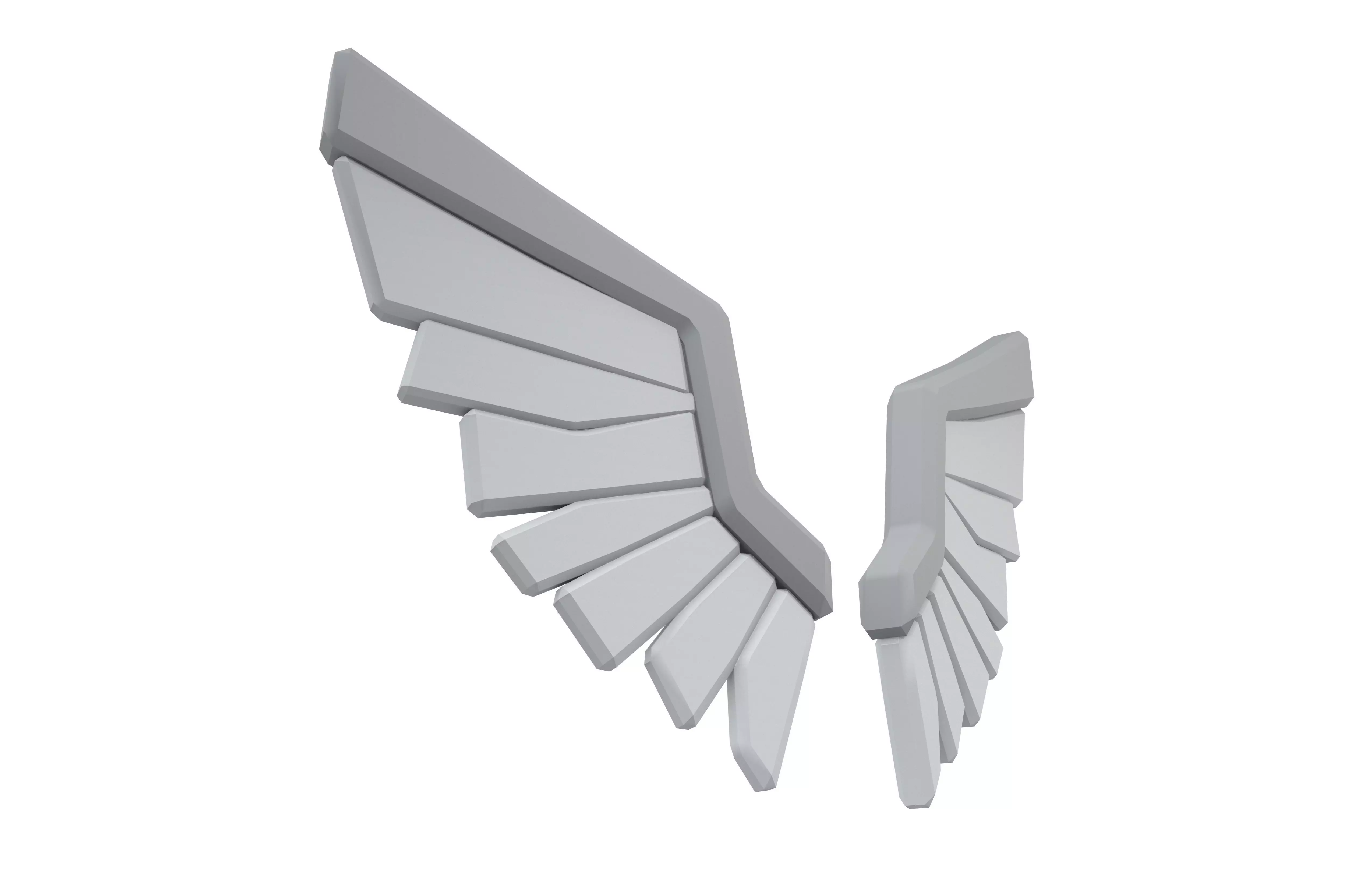Low Poly Wings v9 001 Low-poly 3D model_3