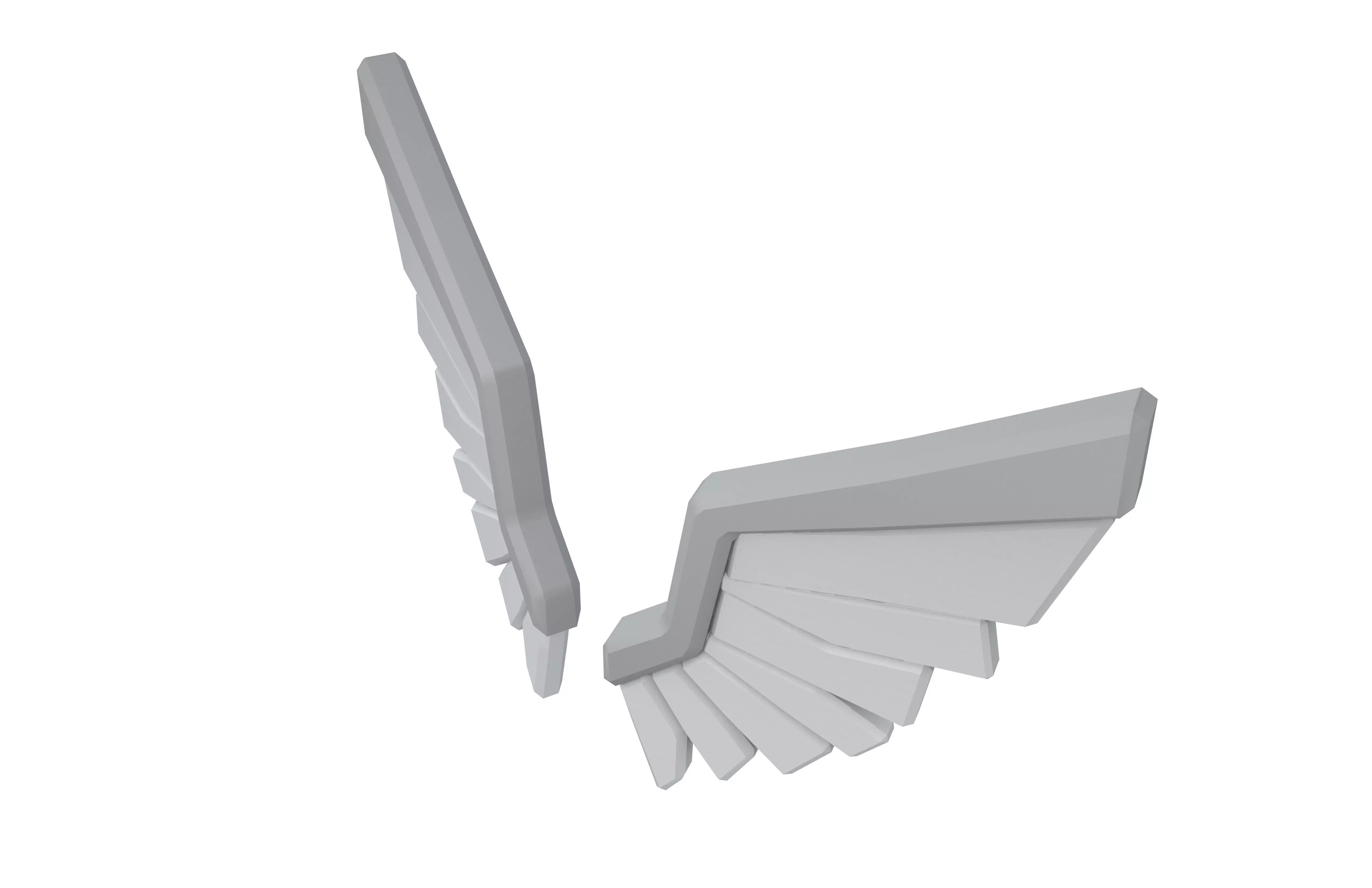 Low Poly Wings v9 001 Low-poly 3D model_2