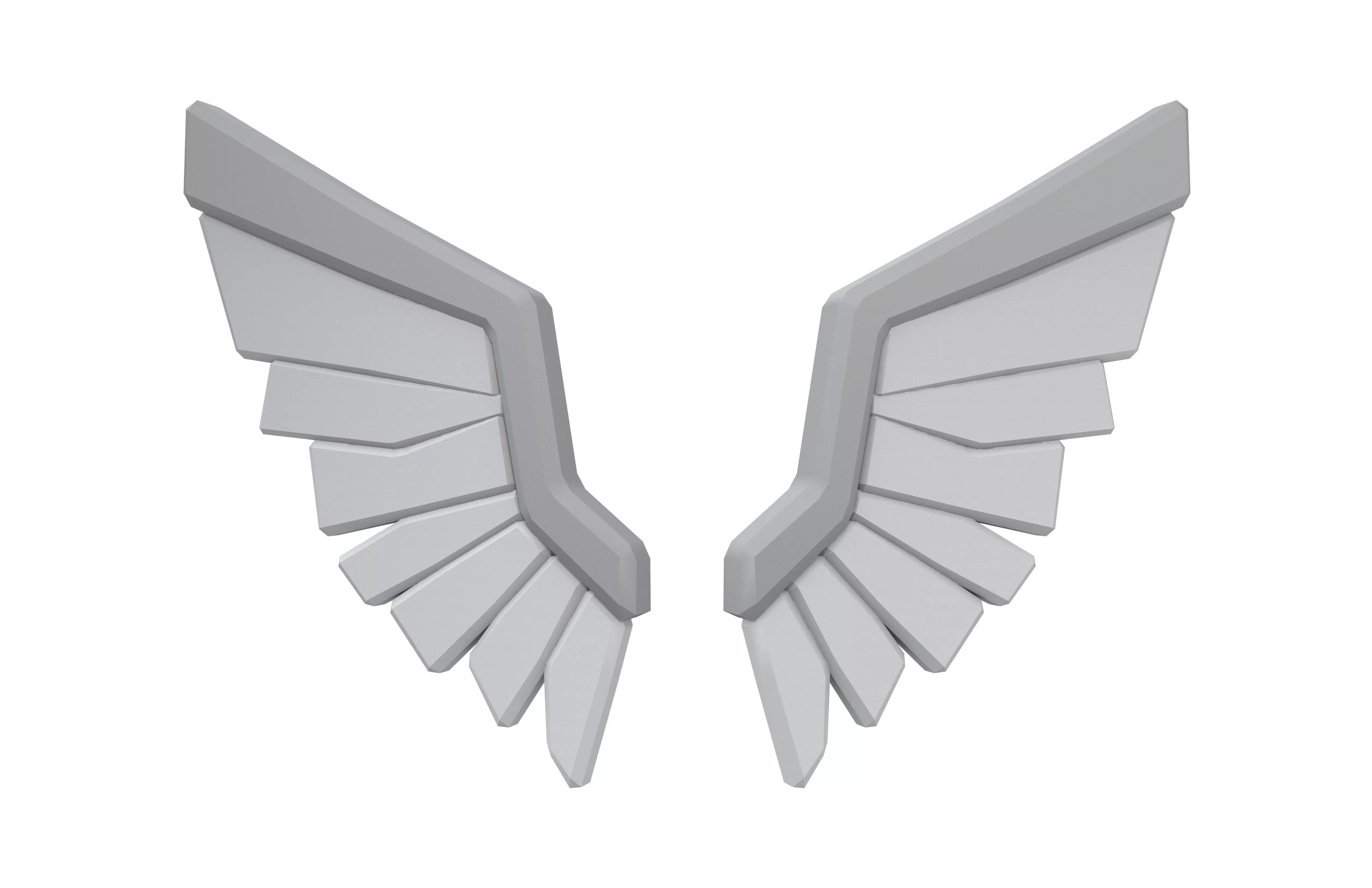 Low Poly Wings v9 001 Low-poly 3D model_1