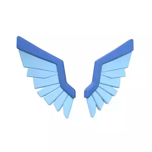 Low Poly Wings v9 002 Low-poly 3D model