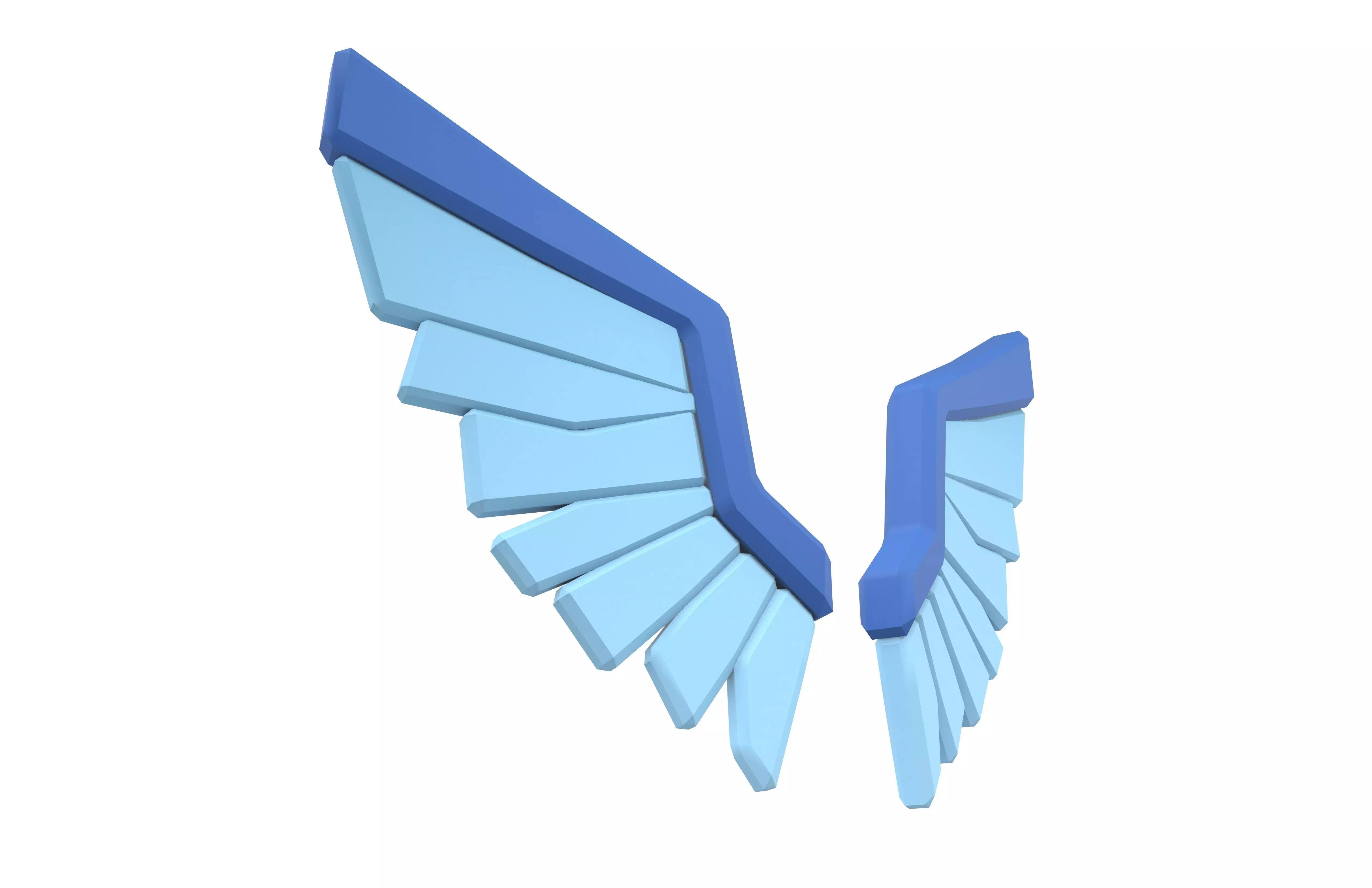 Low Poly Wings v9 002 Low-poly 3D model_3