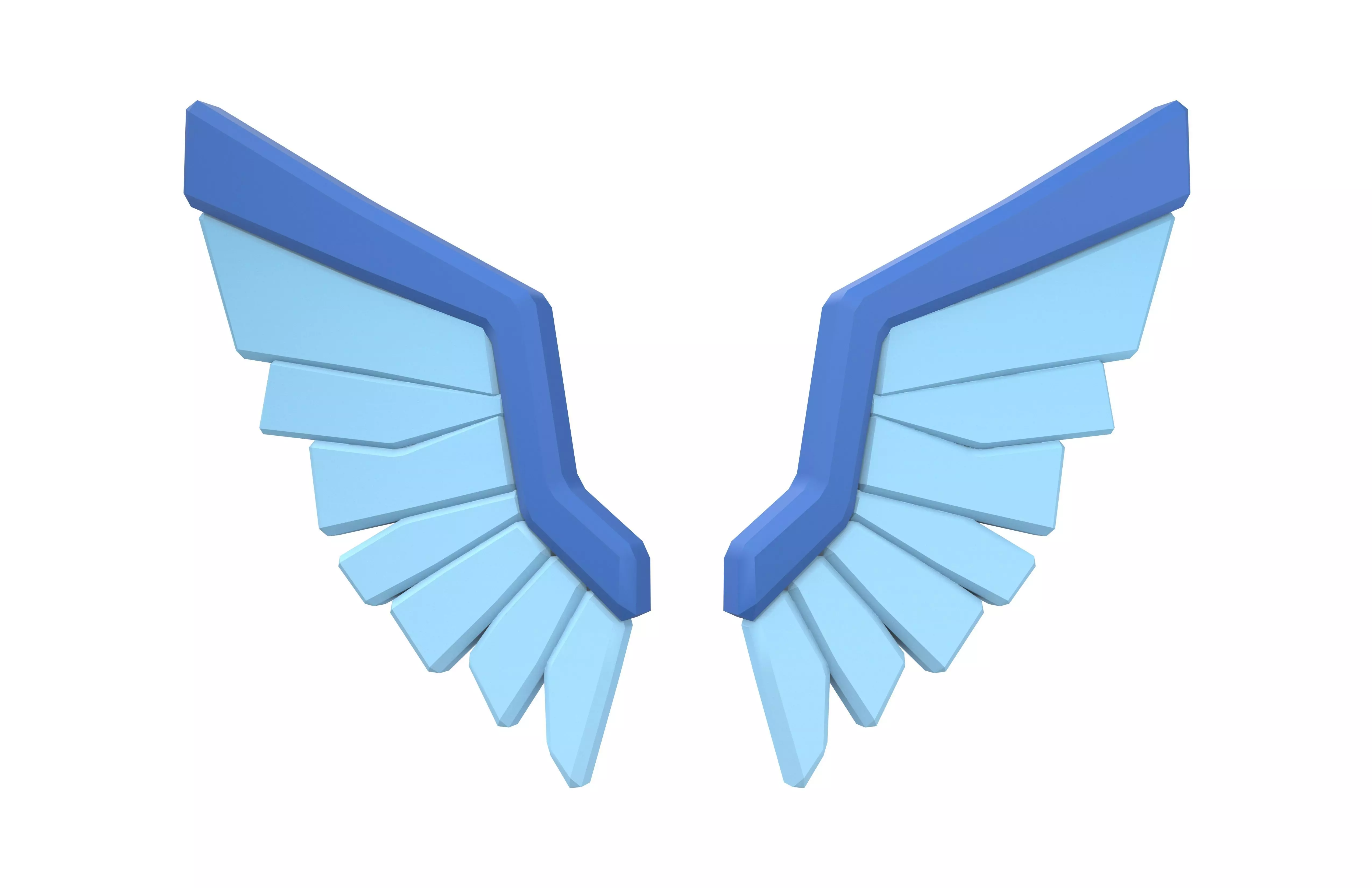 Low Poly Wings v9 002 Low-poly 3D model_1