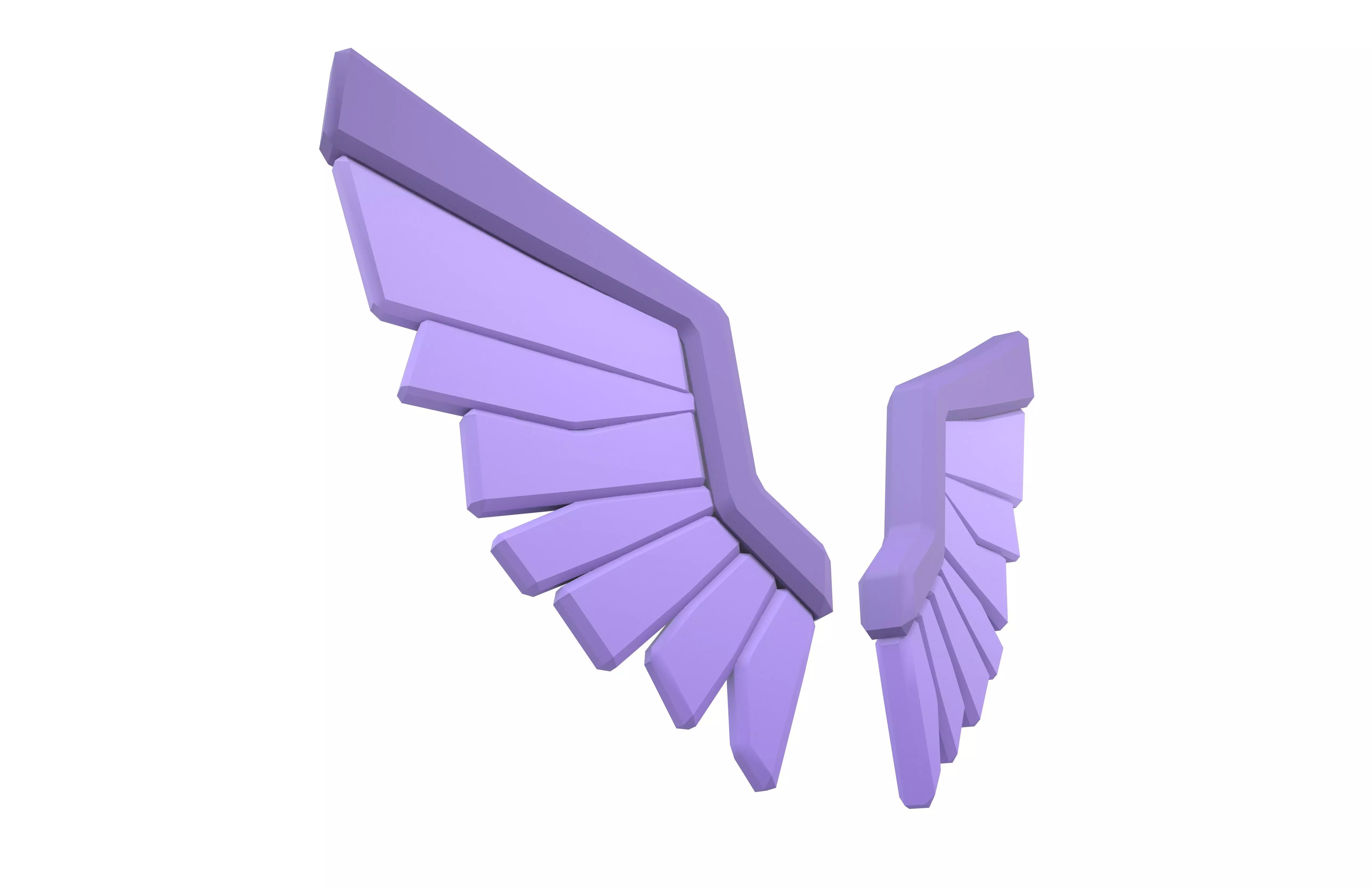 Low Poly Wings v9 003 Low-poly 3D model_3