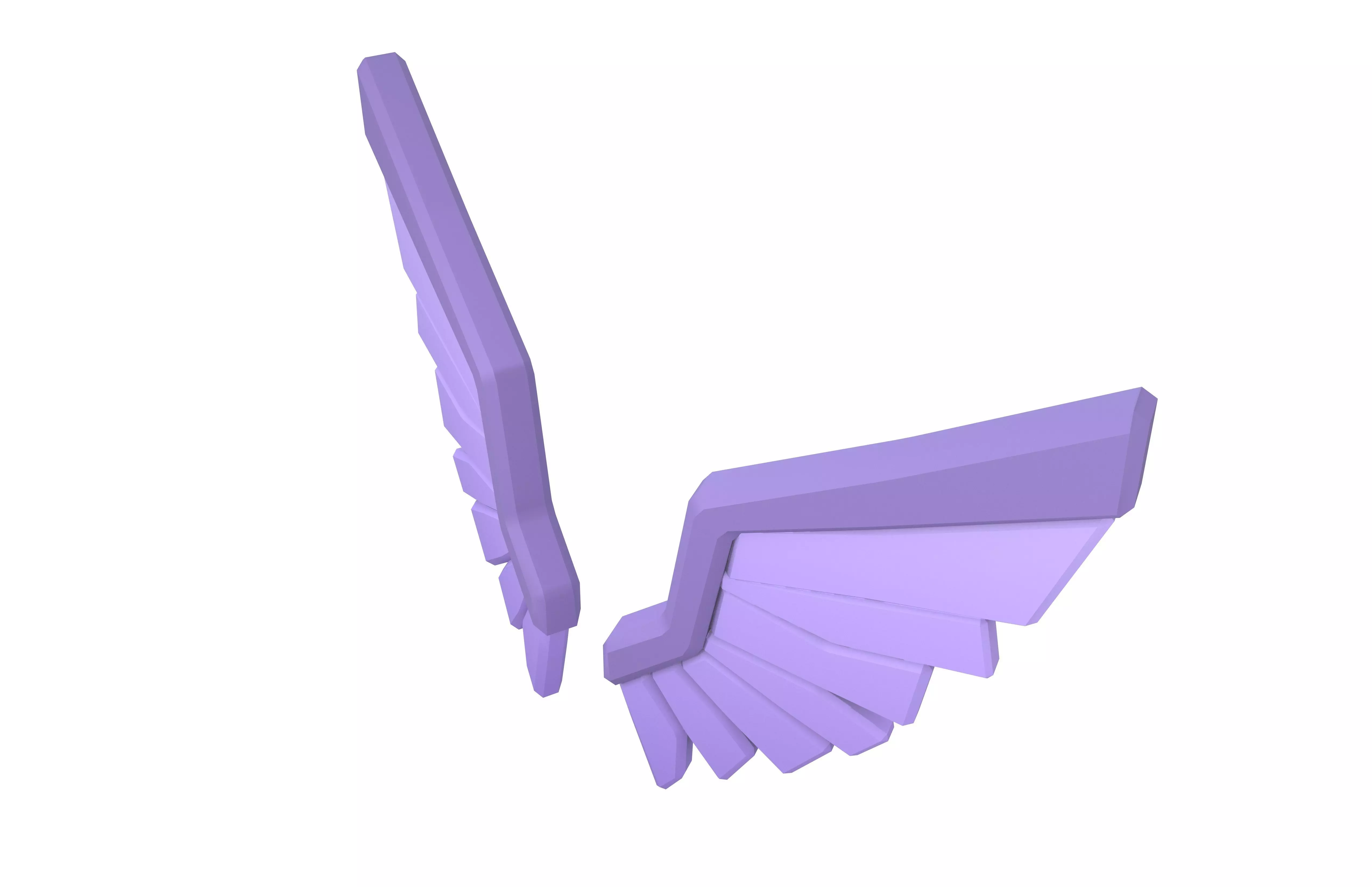 Low Poly Wings v9 003 Low-poly 3D model_2