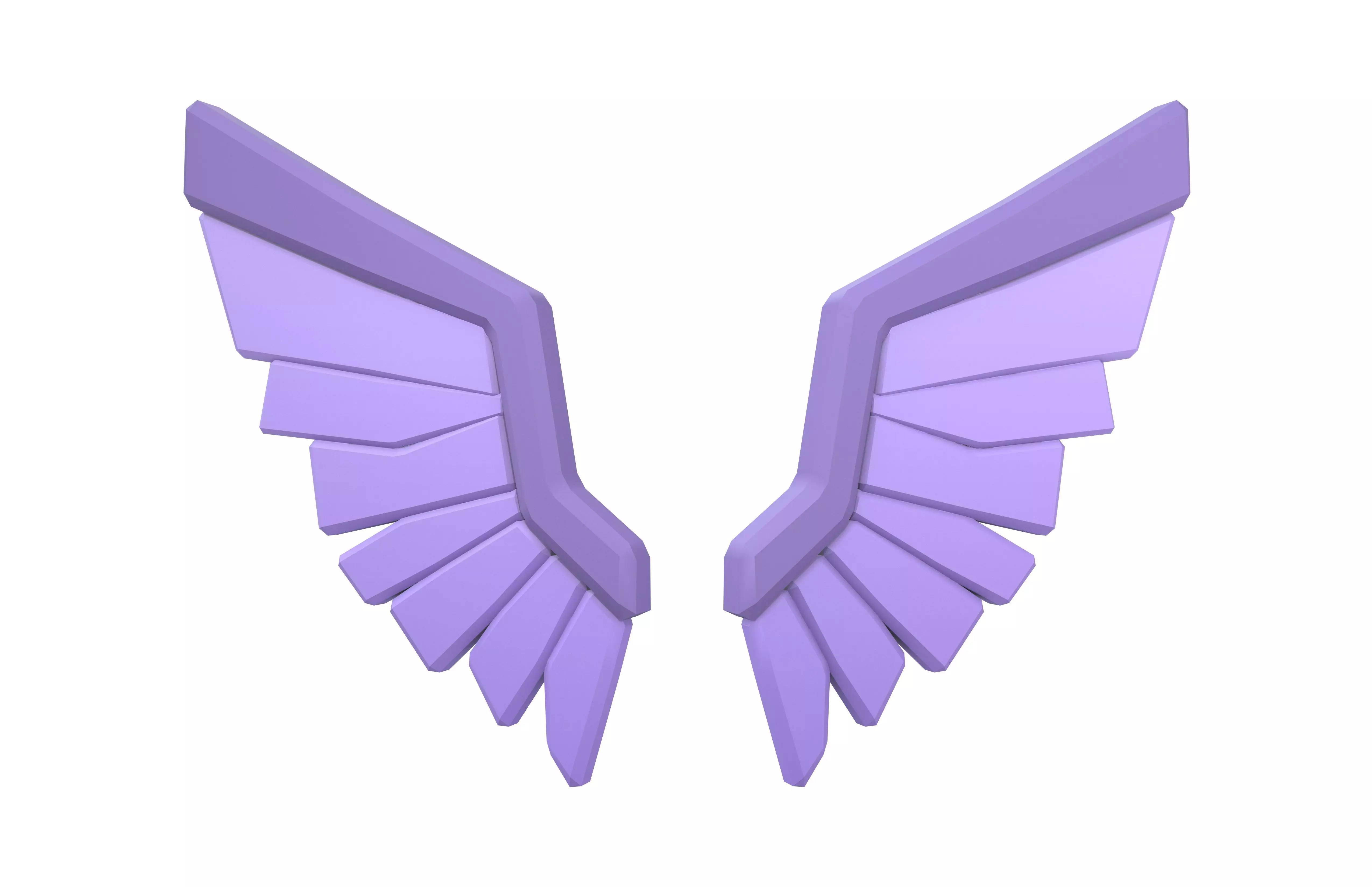 Low Poly Wings v9 003 Low-poly 3D model_1