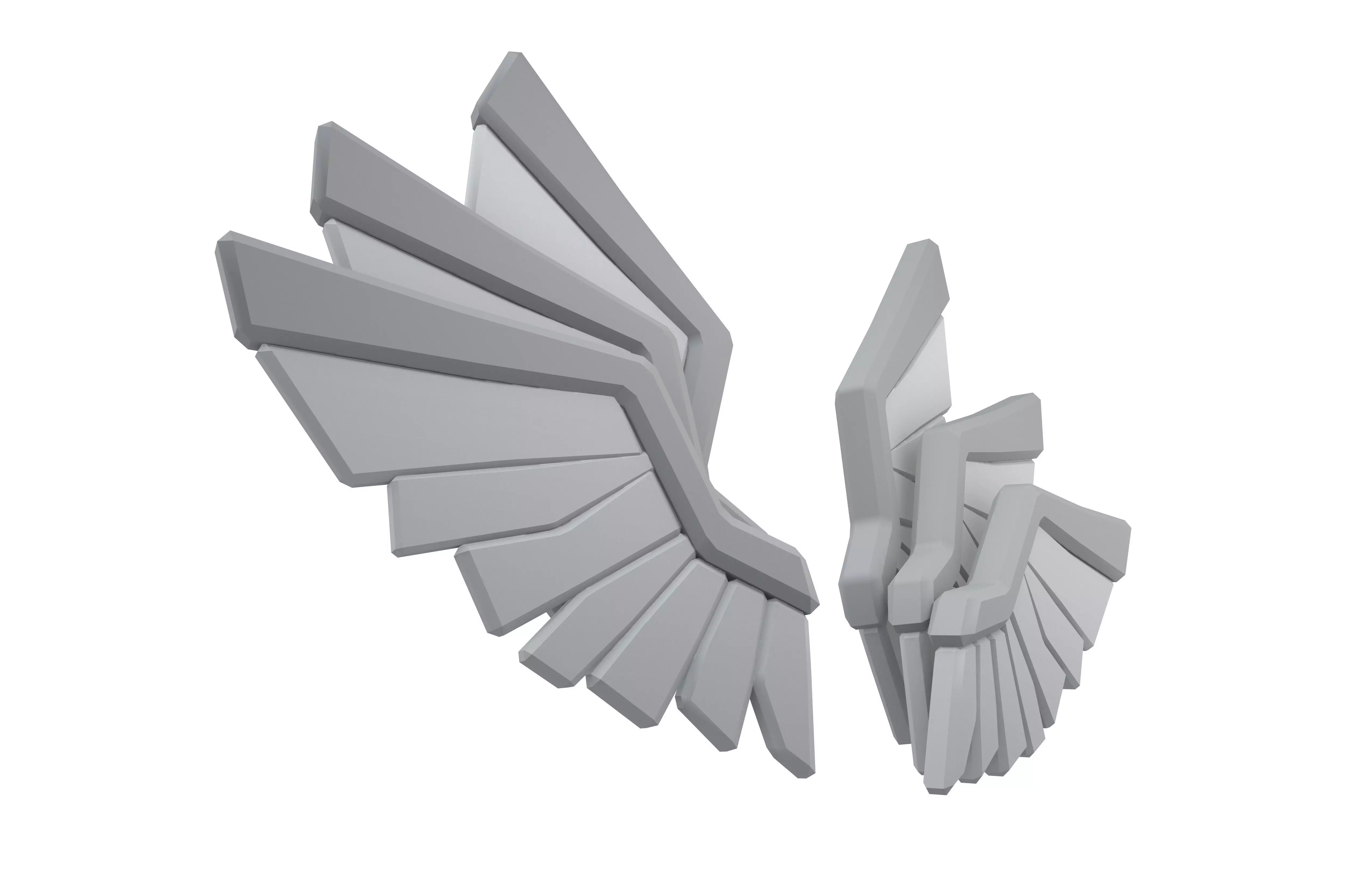 Low Poly Wings v10 001 Low-poly 3D model_3