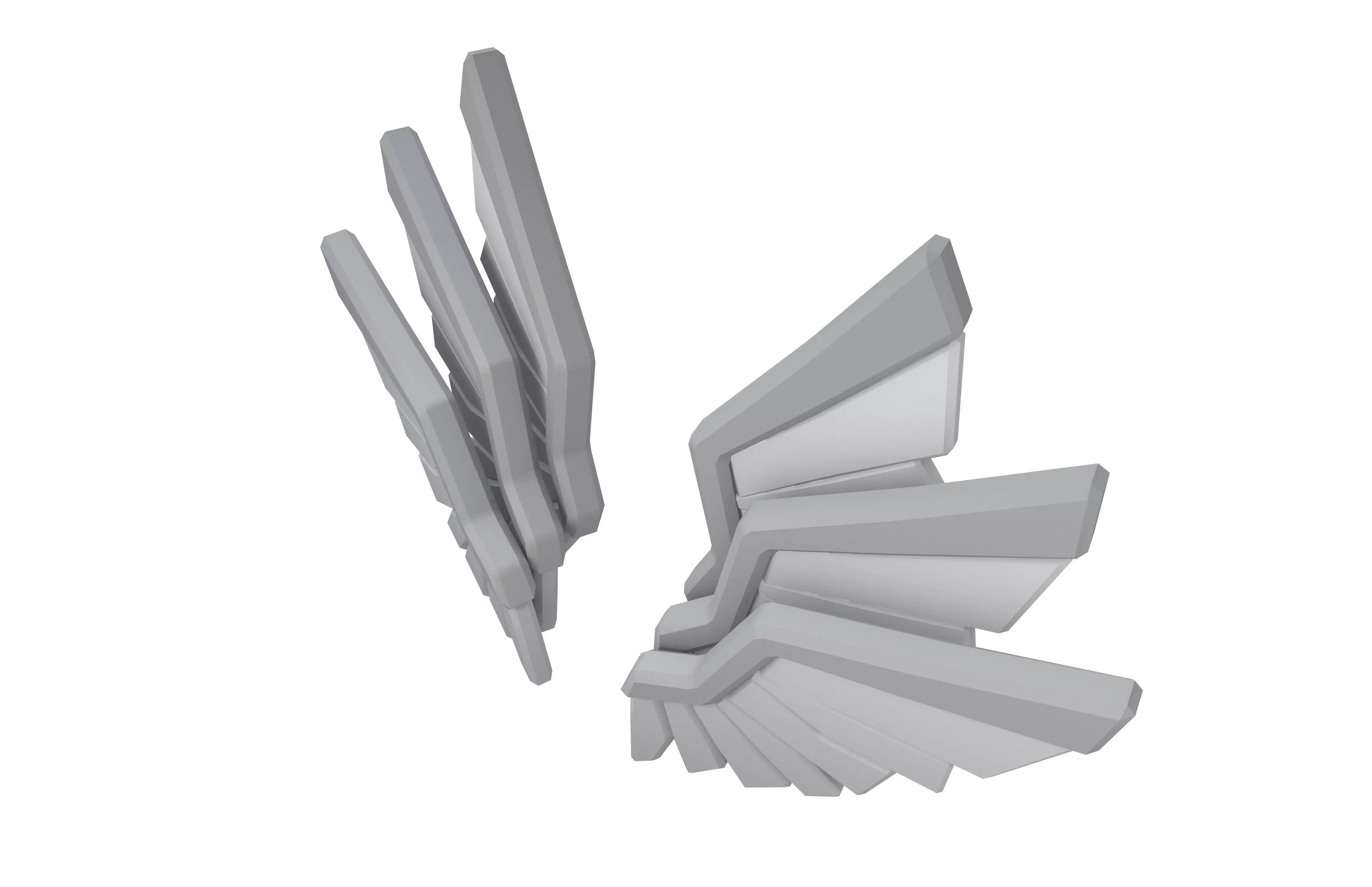 Low Poly Wings v10 001 Low-poly 3D model_2