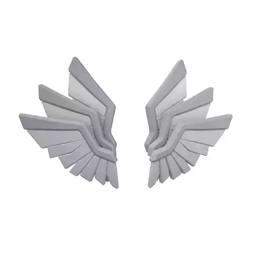 Low Poly Wings v10 001 Low-poly 3D model