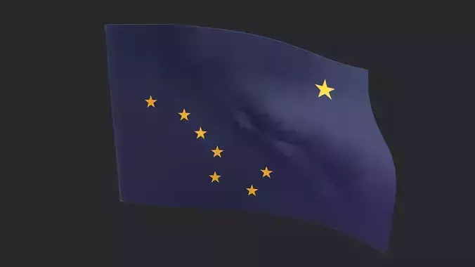 Animated Alaska Flag  Rigged And Game Ready