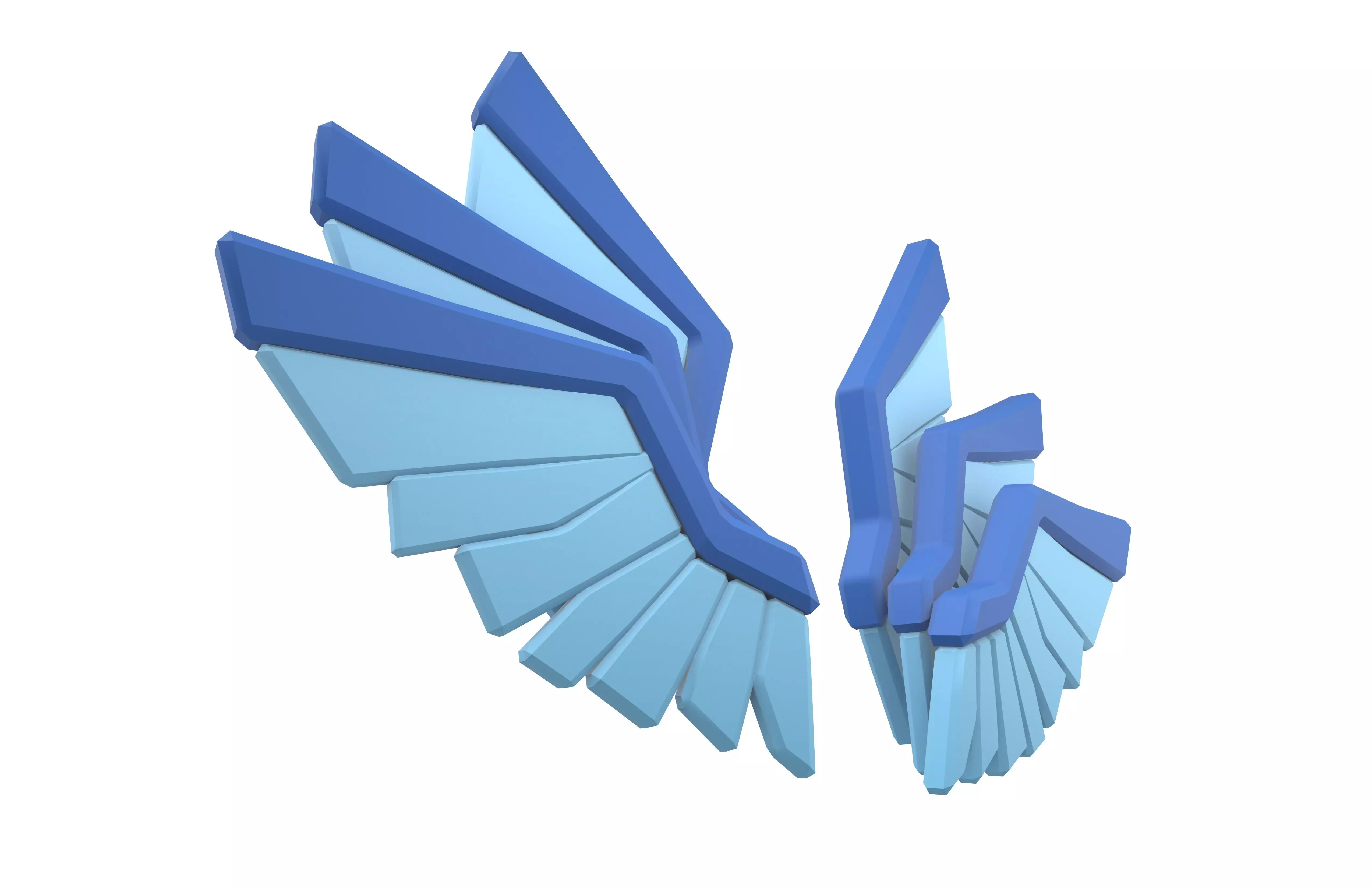 Low Poly Wings v10 002 Low-poly 3D model_3