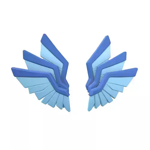 Low Poly Wings v10 002 Low-poly 3D model