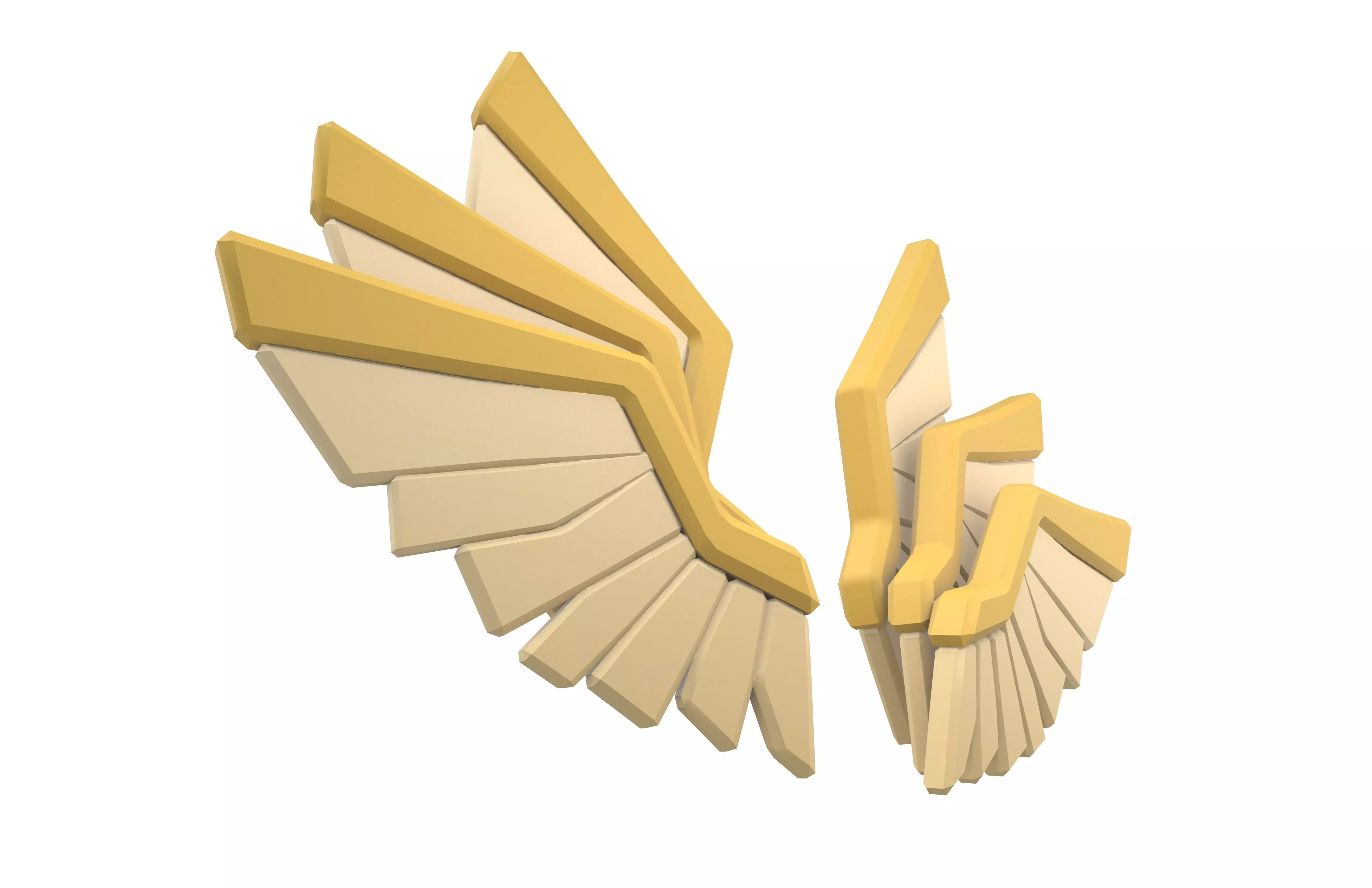 Low Poly Wings v10 004 Low-poly 3D model_3