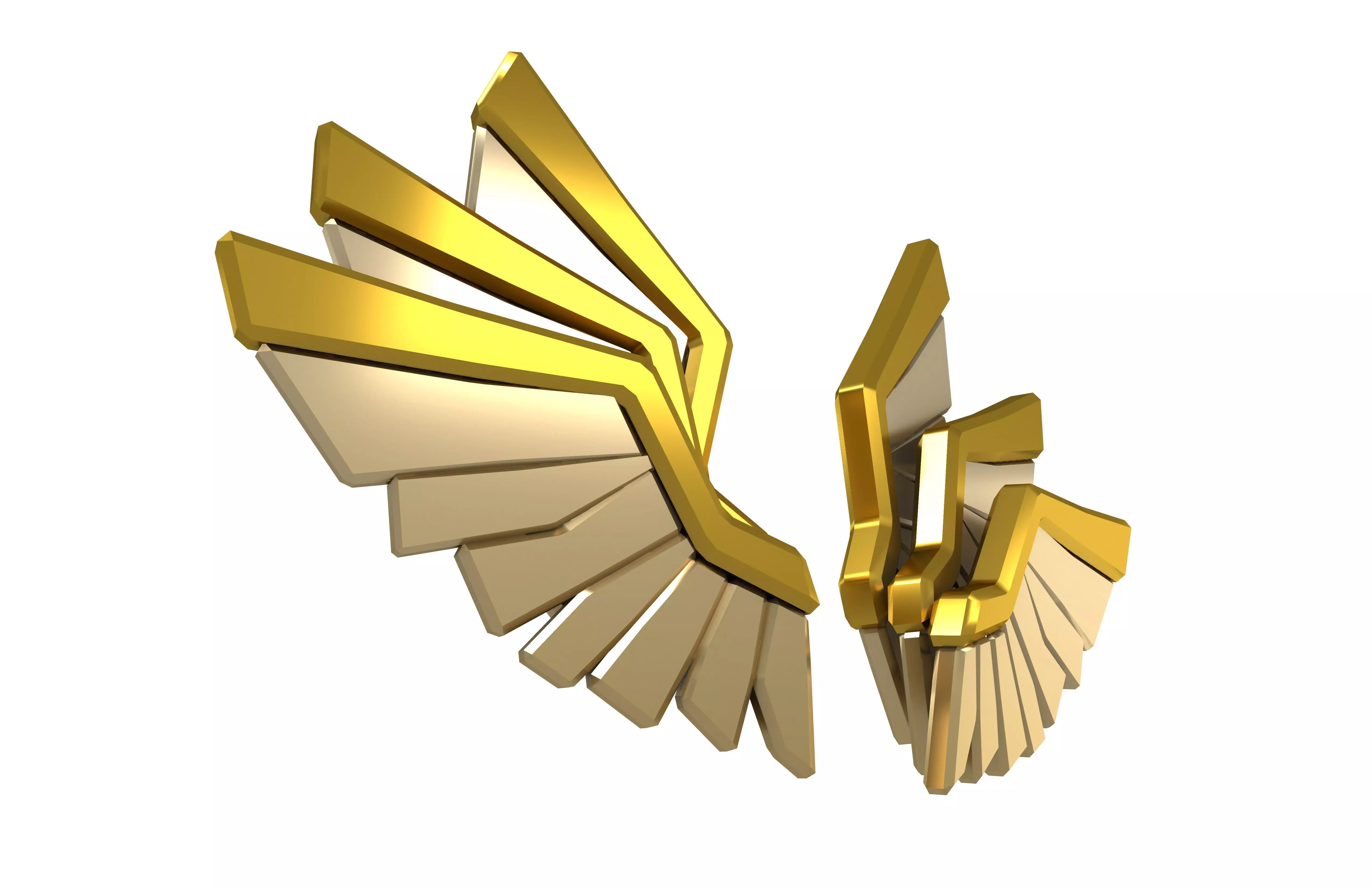 Low Poly Wings v10 005 Low-poly 3D model_3