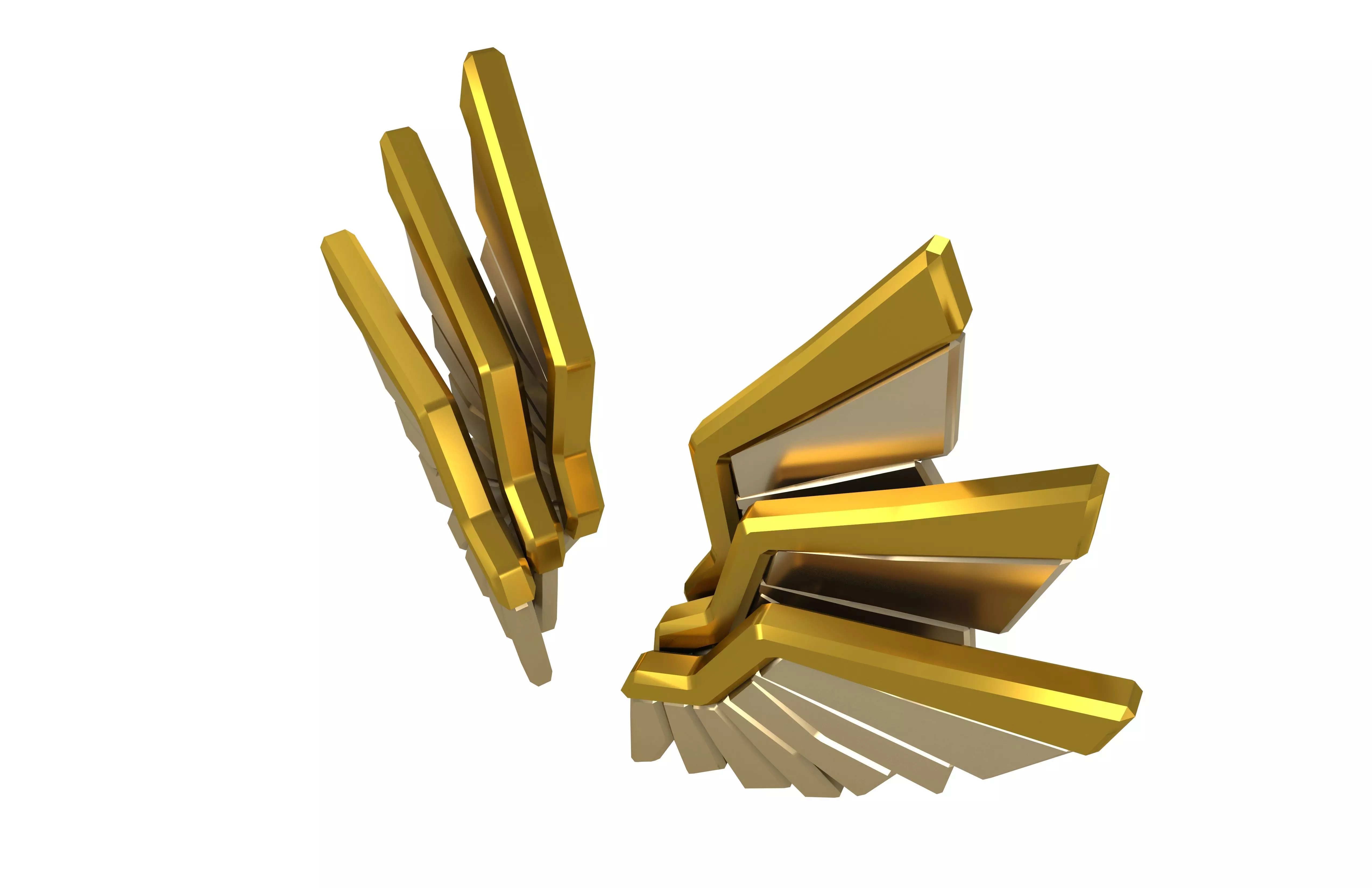 Low Poly Wings v10 005 Low-poly 3D model_2