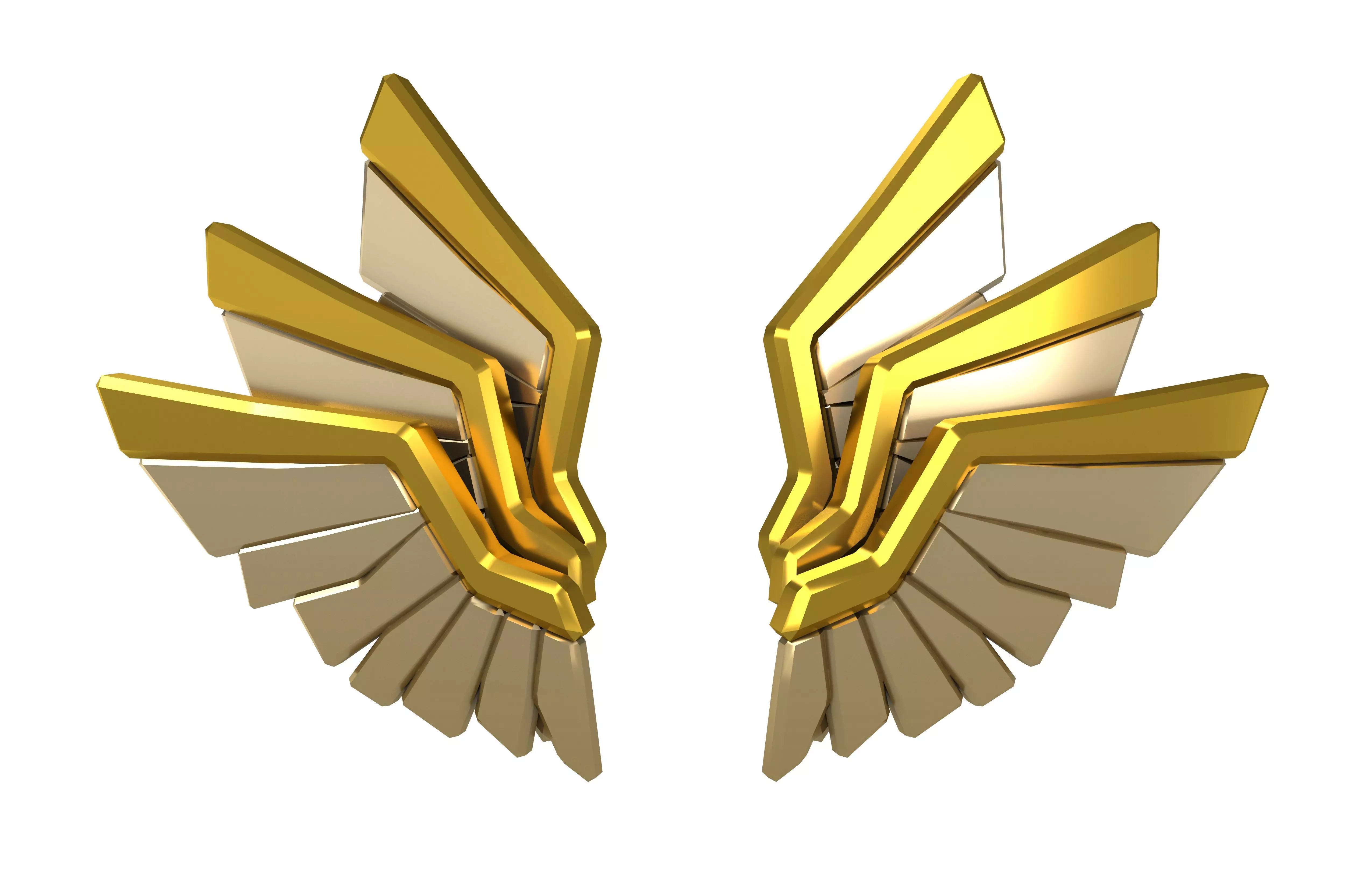 Low Poly Wings v10 005 Low-poly 3D model_1