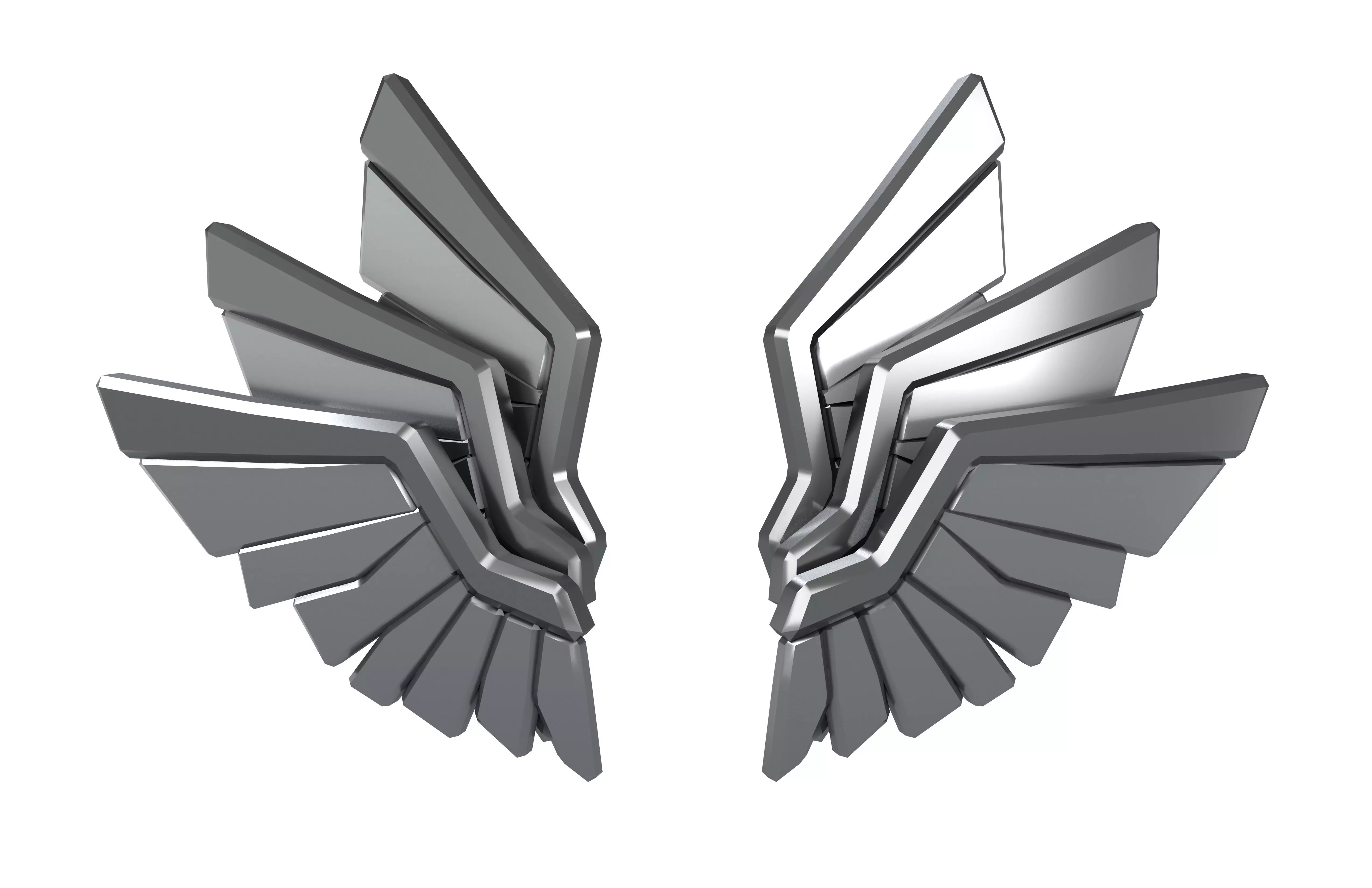 Low Poly Wings v10 006 Low-poly 3D model_1