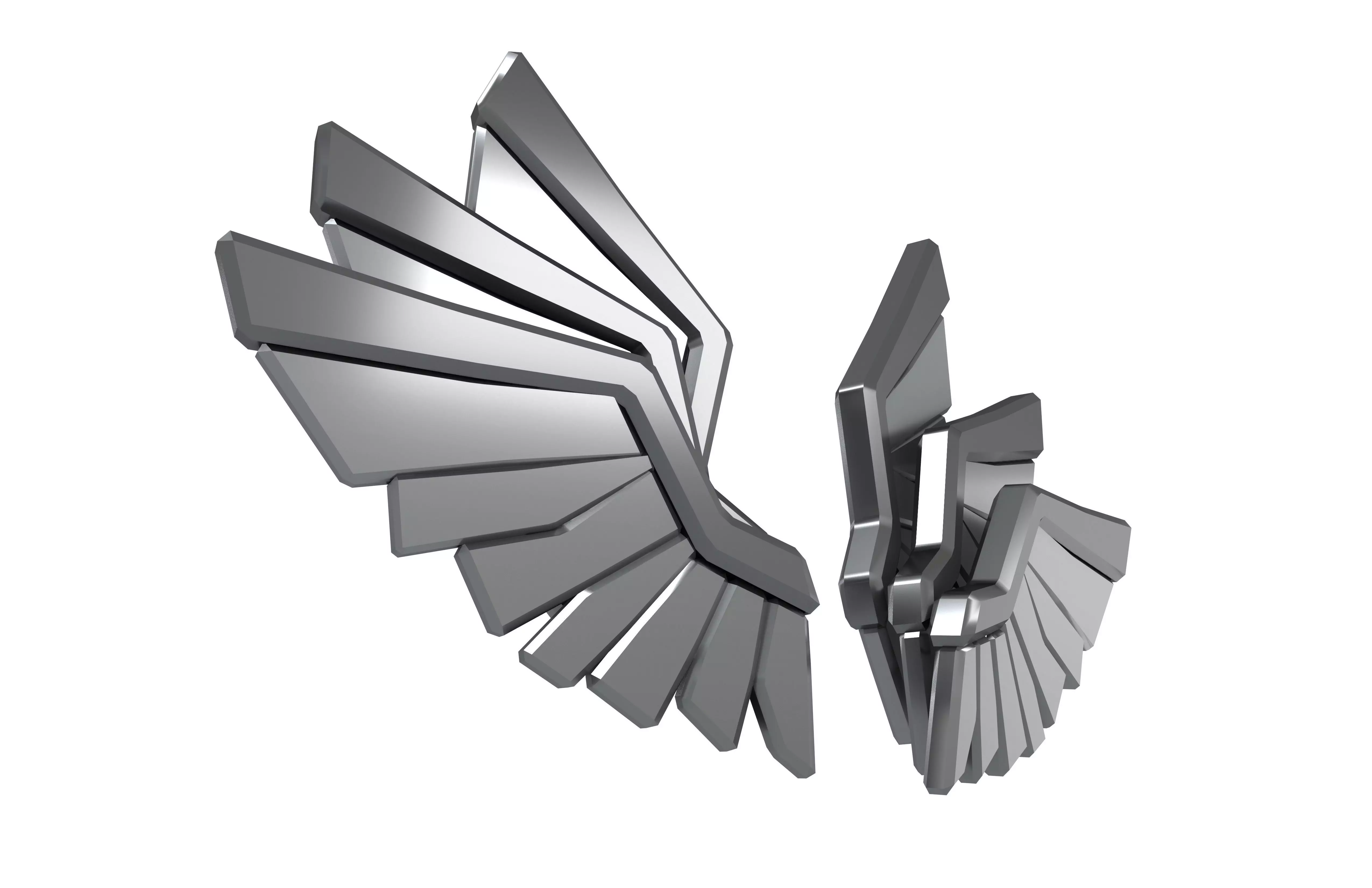 Low Poly Wings v10 006 Low-poly 3D model_3