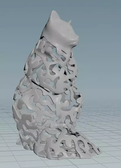 Ornamented Cat 3D print model_1
