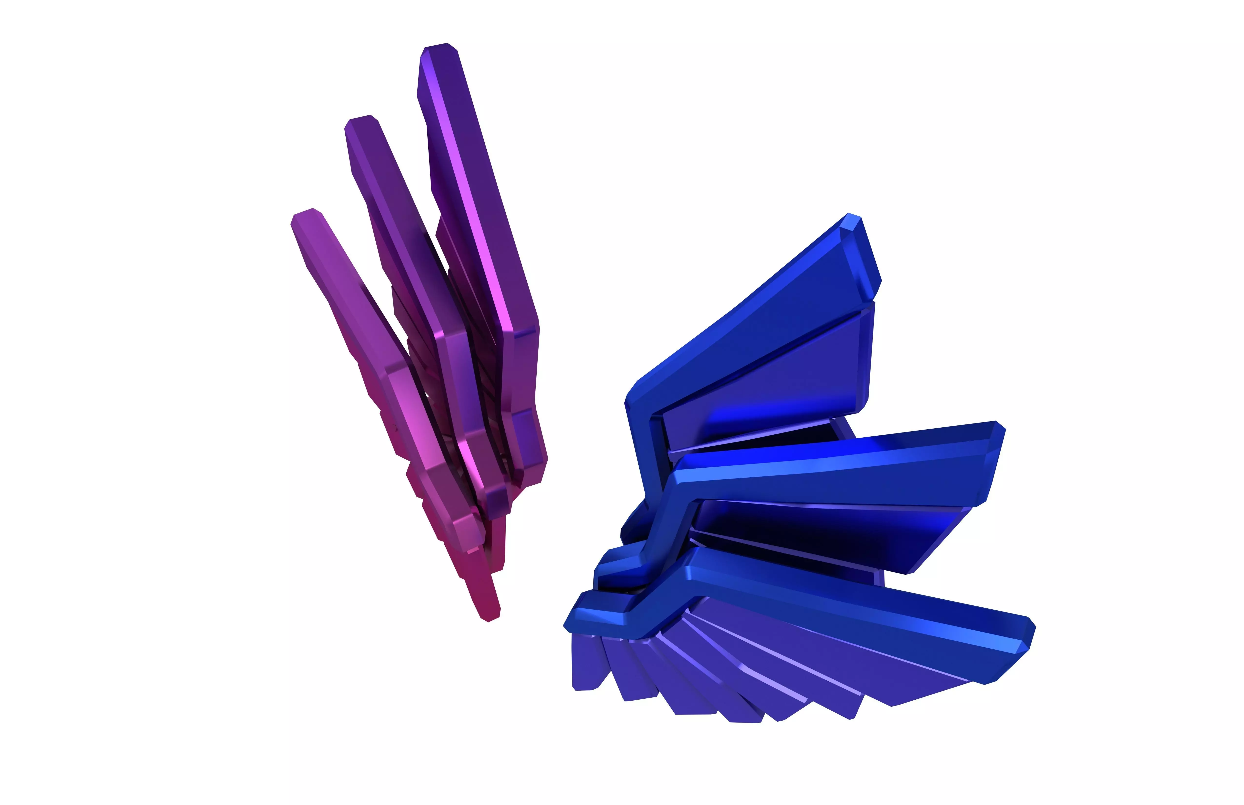 Low Poly Wings v10 007 Low-poly 3D model_2