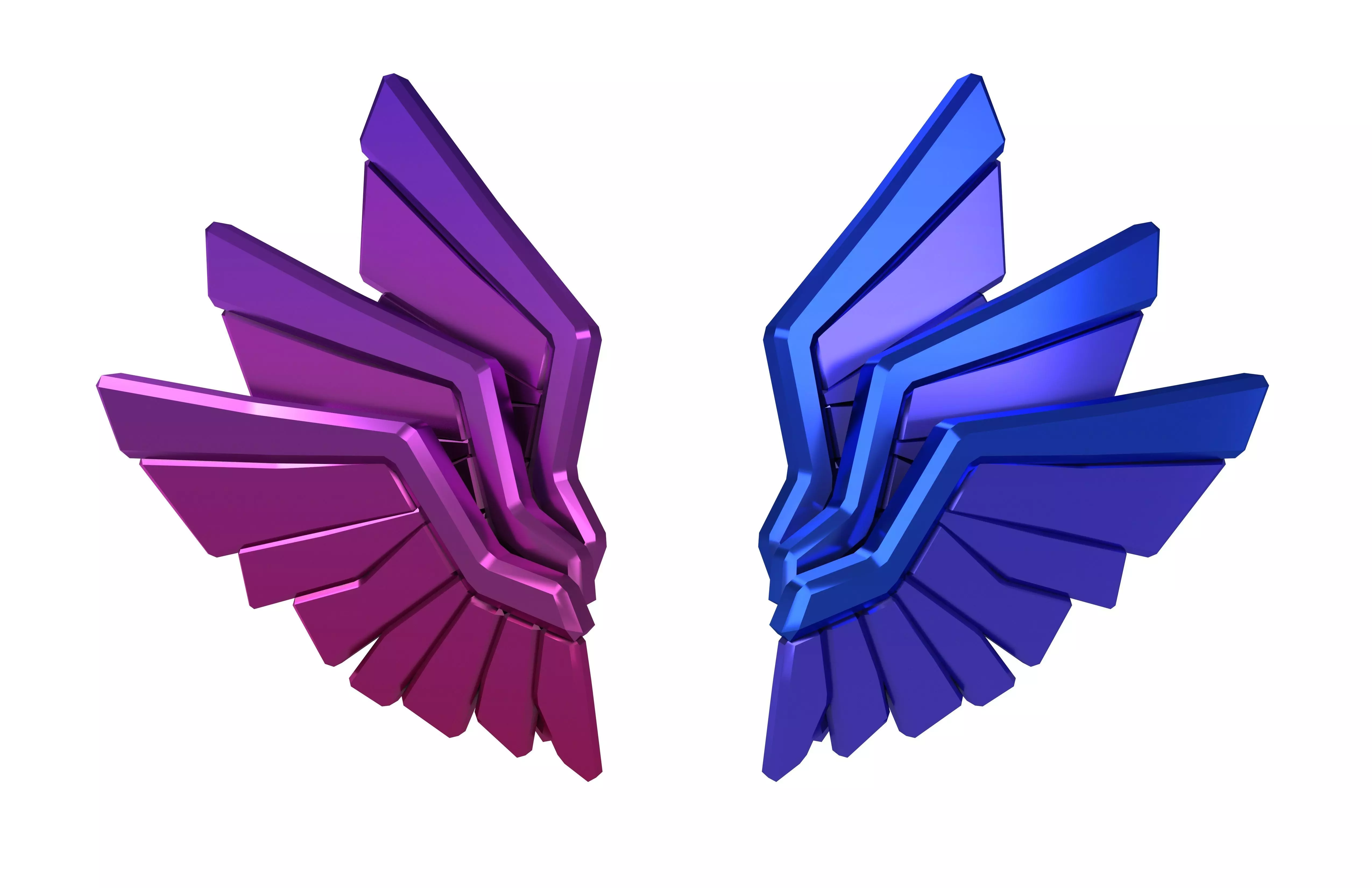 Low Poly Wings v10 007 Low-poly 3D model_1