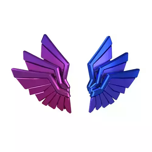 Low Poly Wings v10 007 Low-poly 3D model